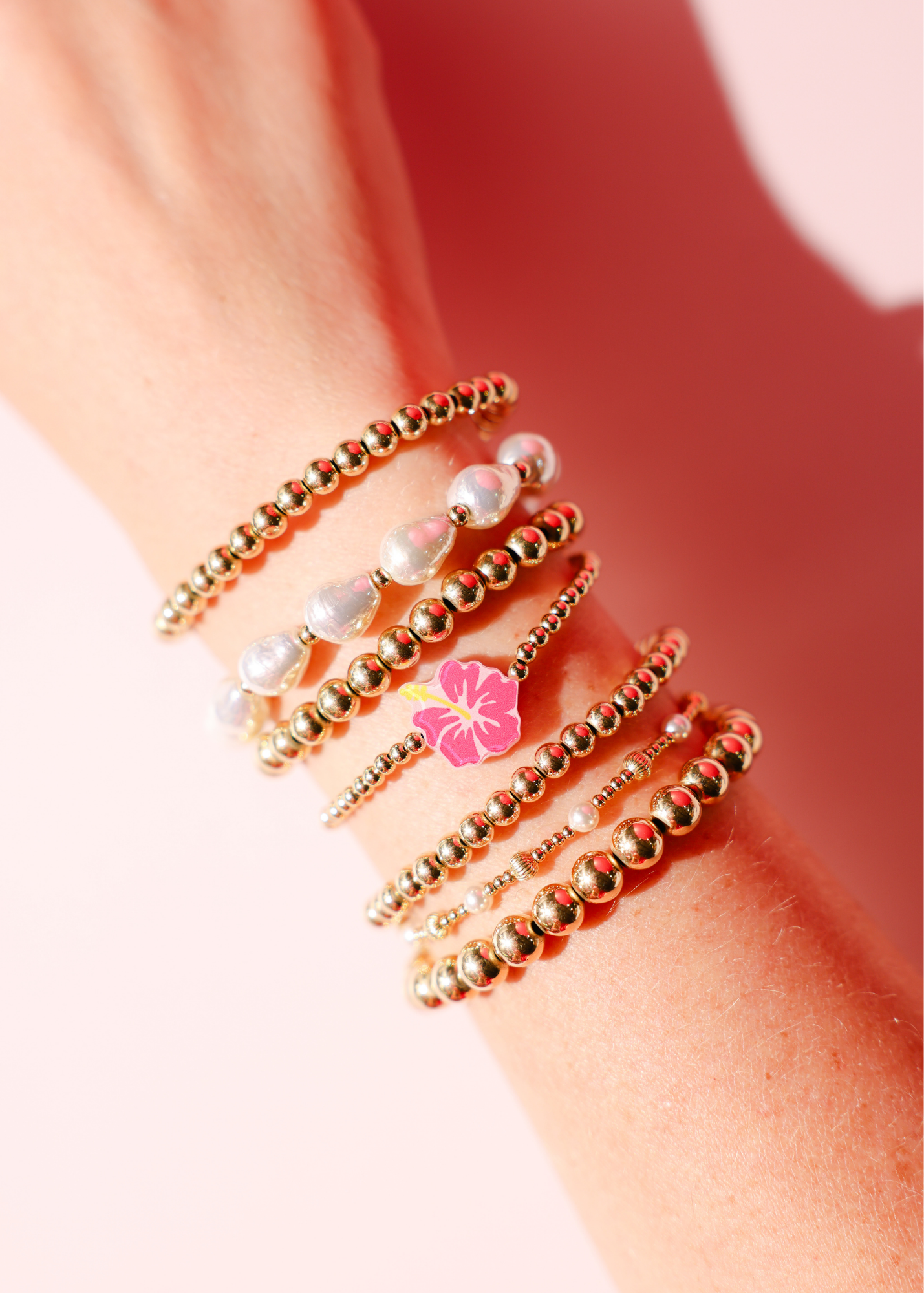 Hawaiian Flower Bracelet on Gold