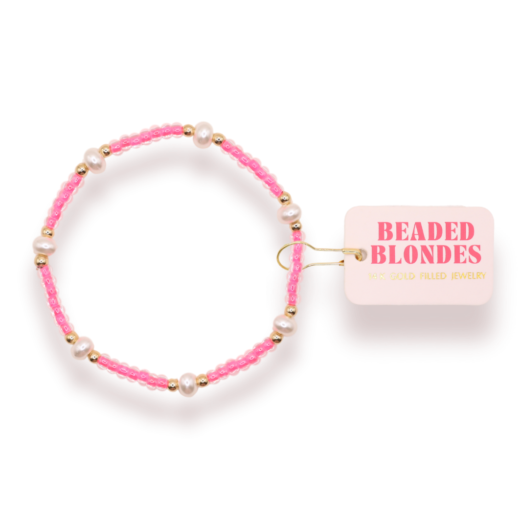 Hot Pink Pearl Bracelet