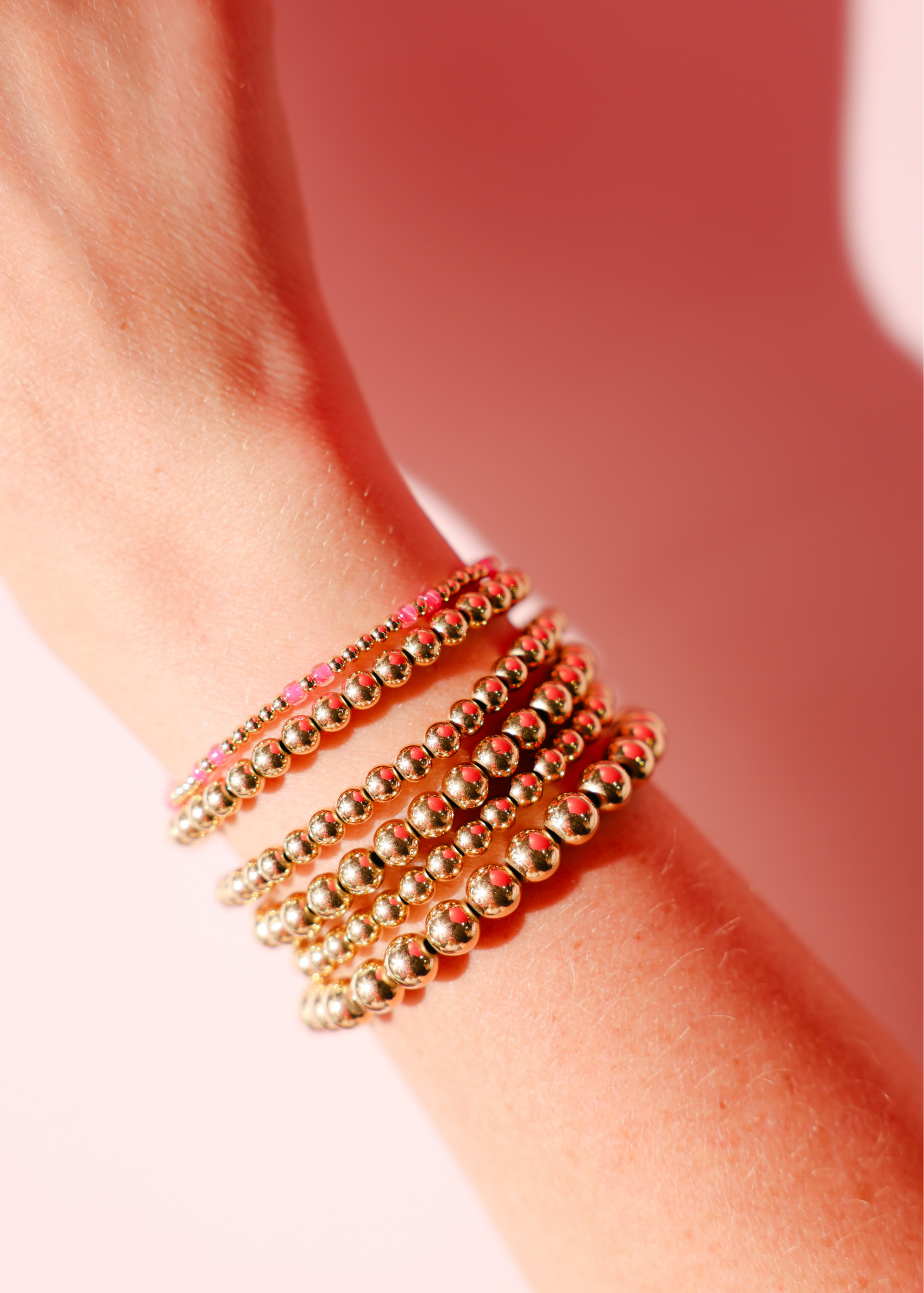 Hot Pink Hazel Bracelet in Gold