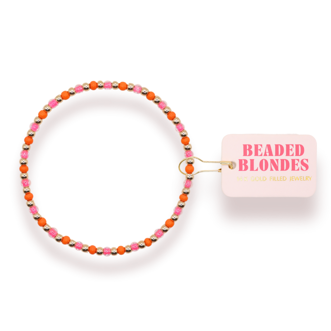 Hot Pink and Orange Demi Bracelet (Kids Size)