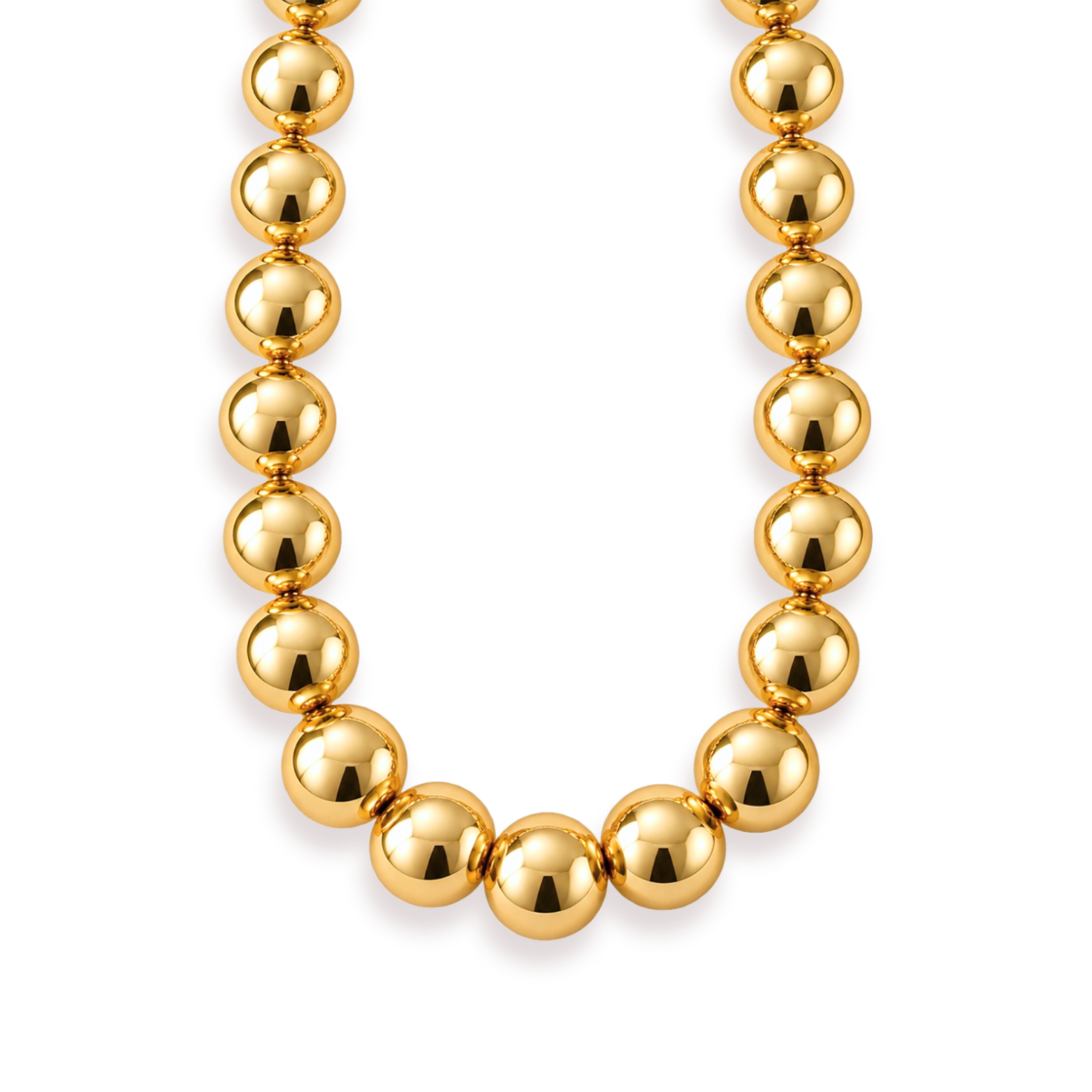 Large Gold Beaded Necklace
