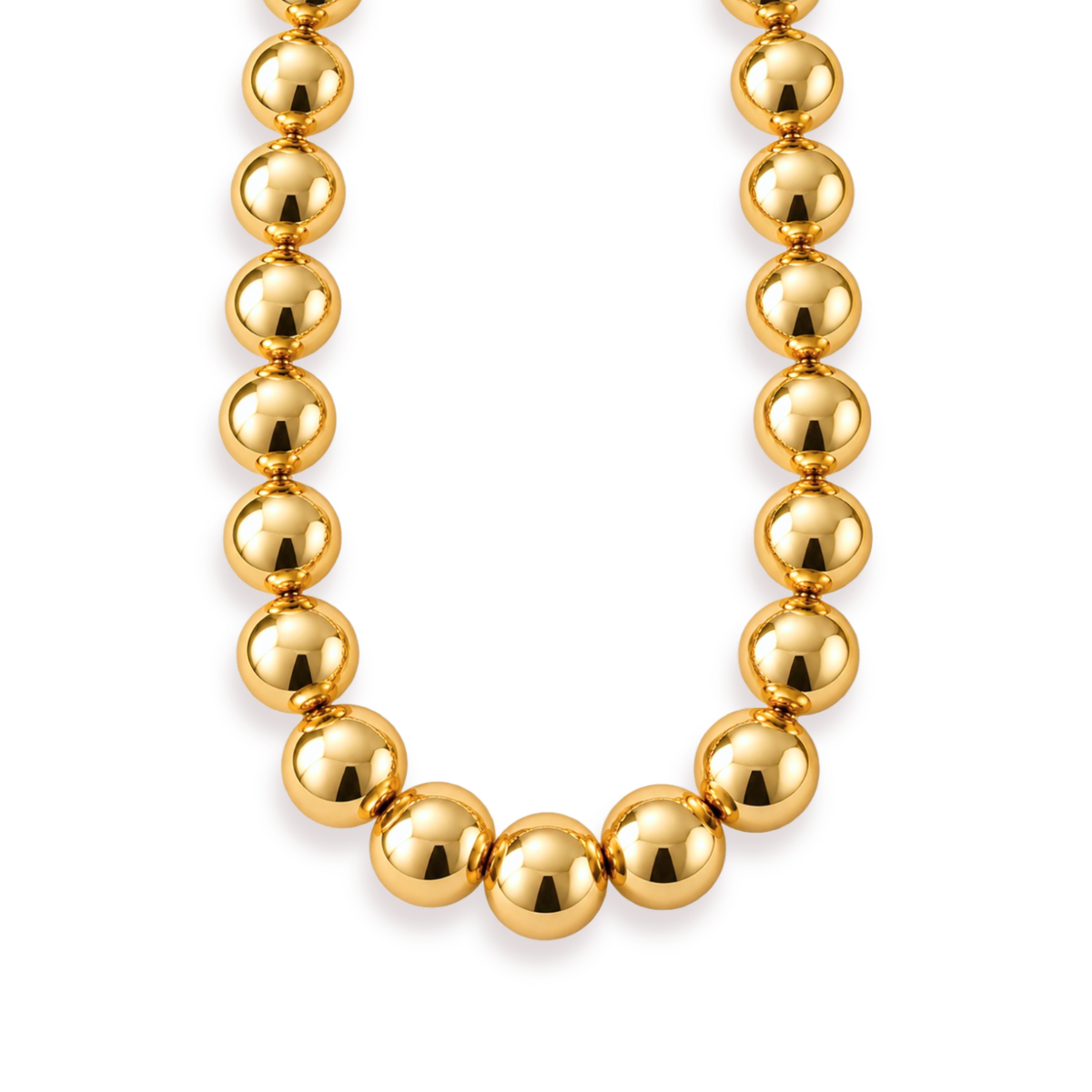 Large Gold Beaded Necklace