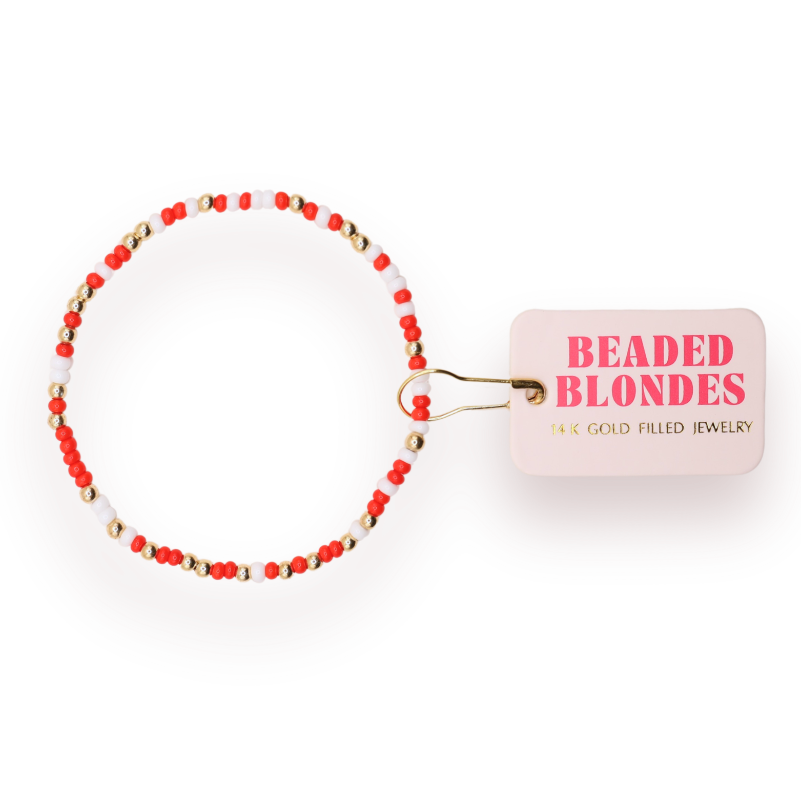 Bright Red & White Sprinkle Bracelet