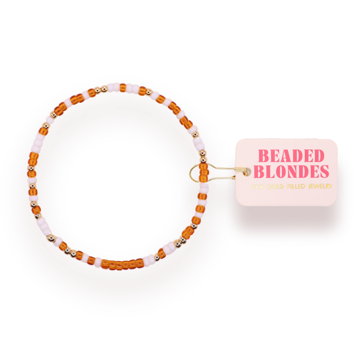 Burnt Orange and White Sprinkle Bracelet