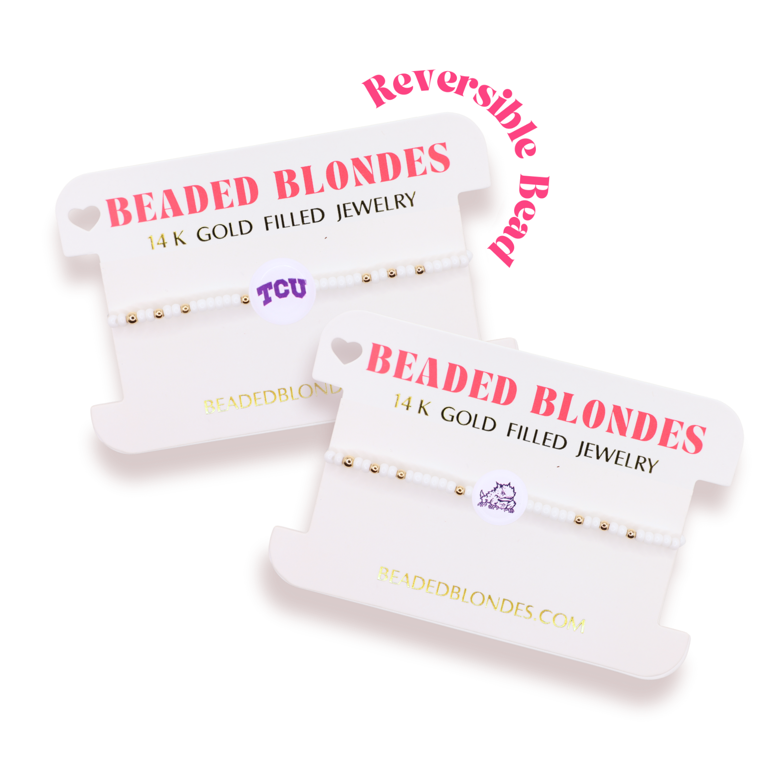 TCU Logo Flip Bracelet on Color