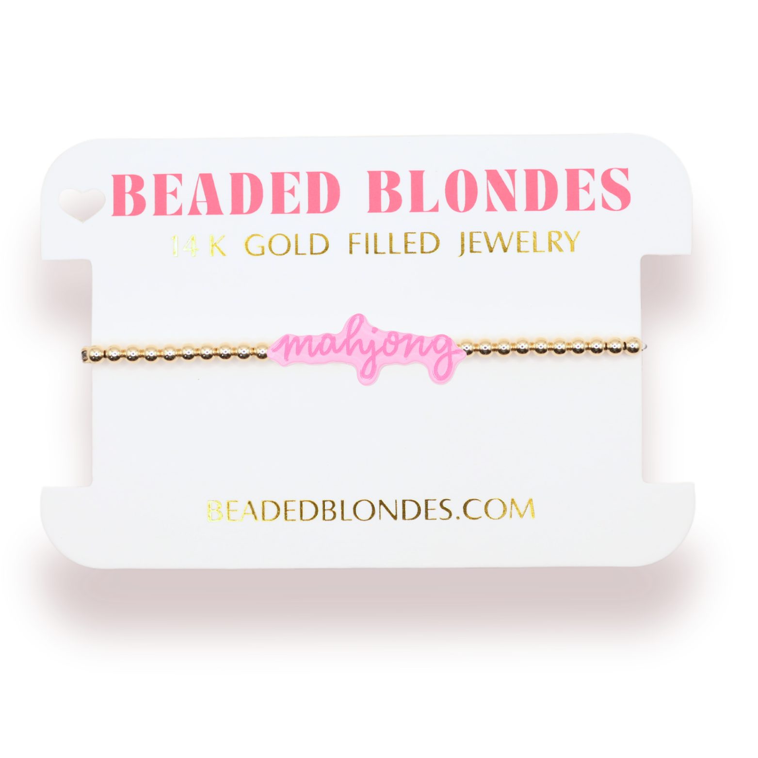 Mahjong Pink Bracelet on Gold