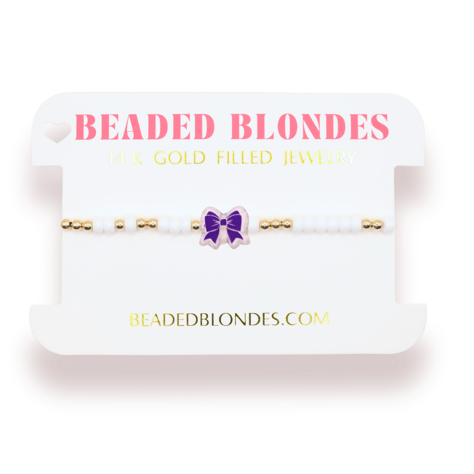 Purple and White BB Gameday Bow Bracelet (Sale)