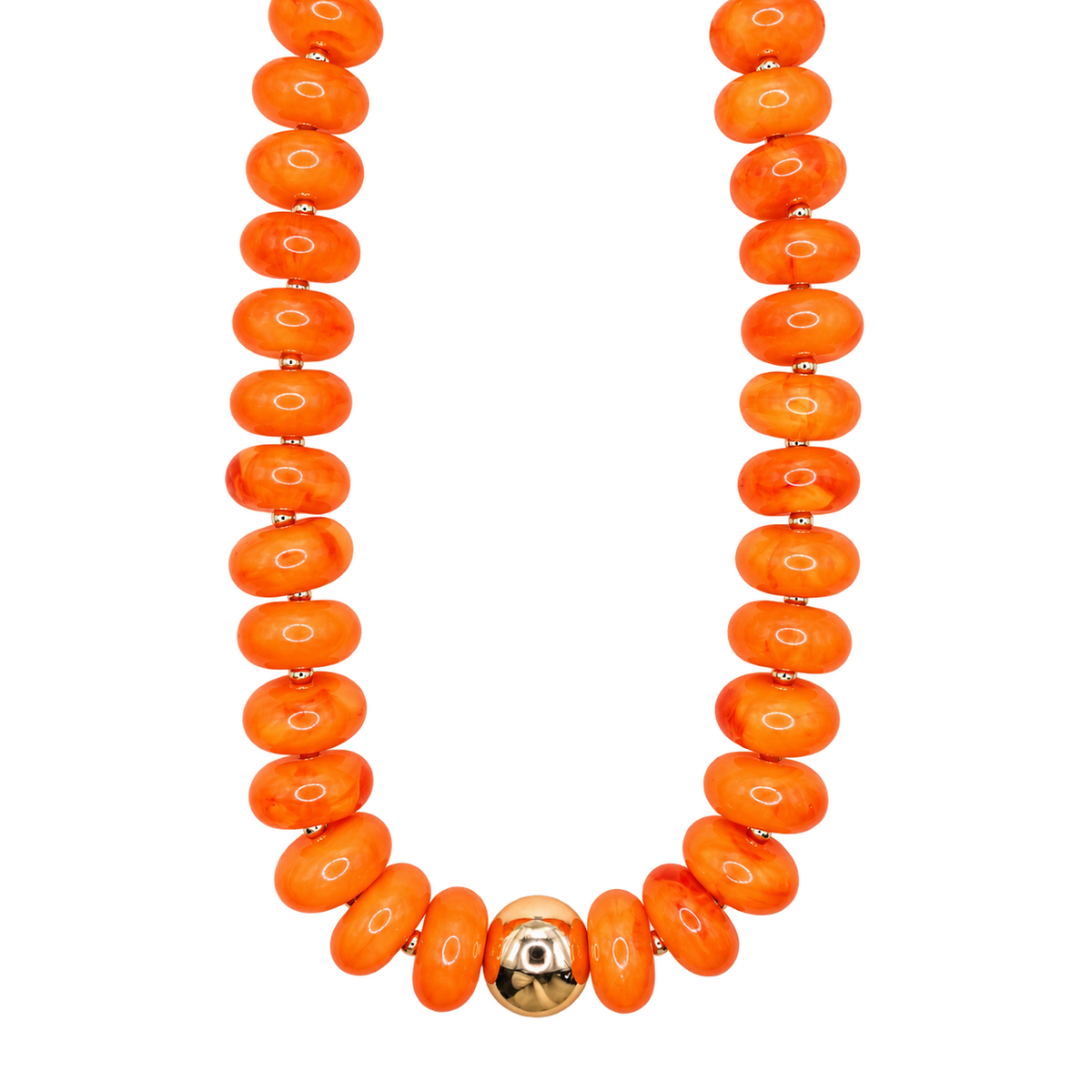 Bright Orange Gumball Necklace