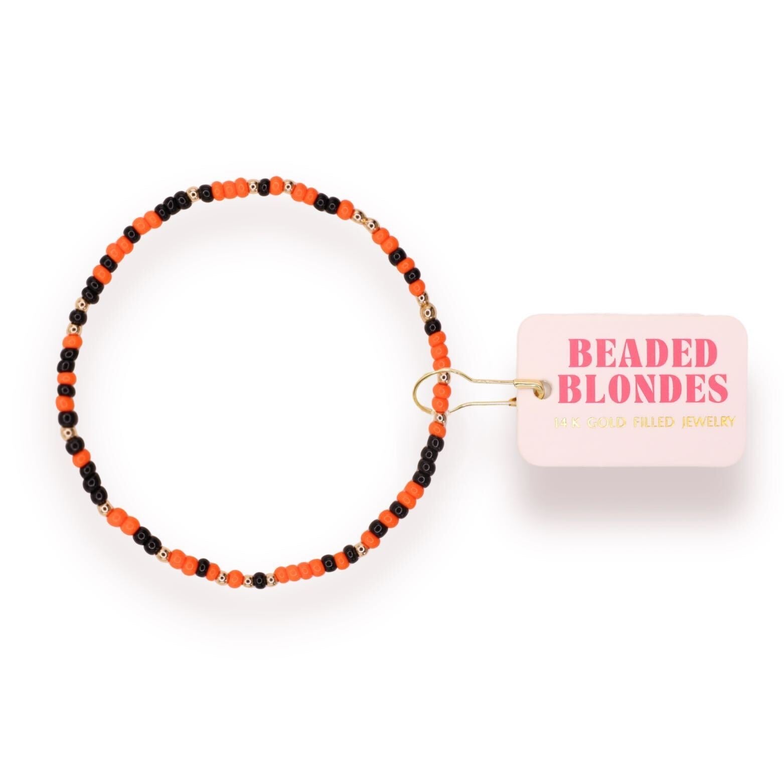 Orange and Black Sprinkle Bracelet
