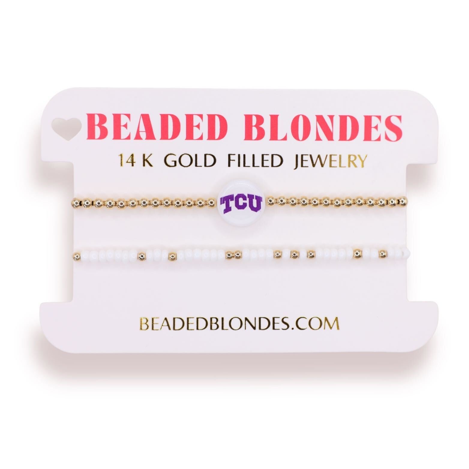 TCU Logo Flip + Sprinkle Logo Bracelet Stack of 2