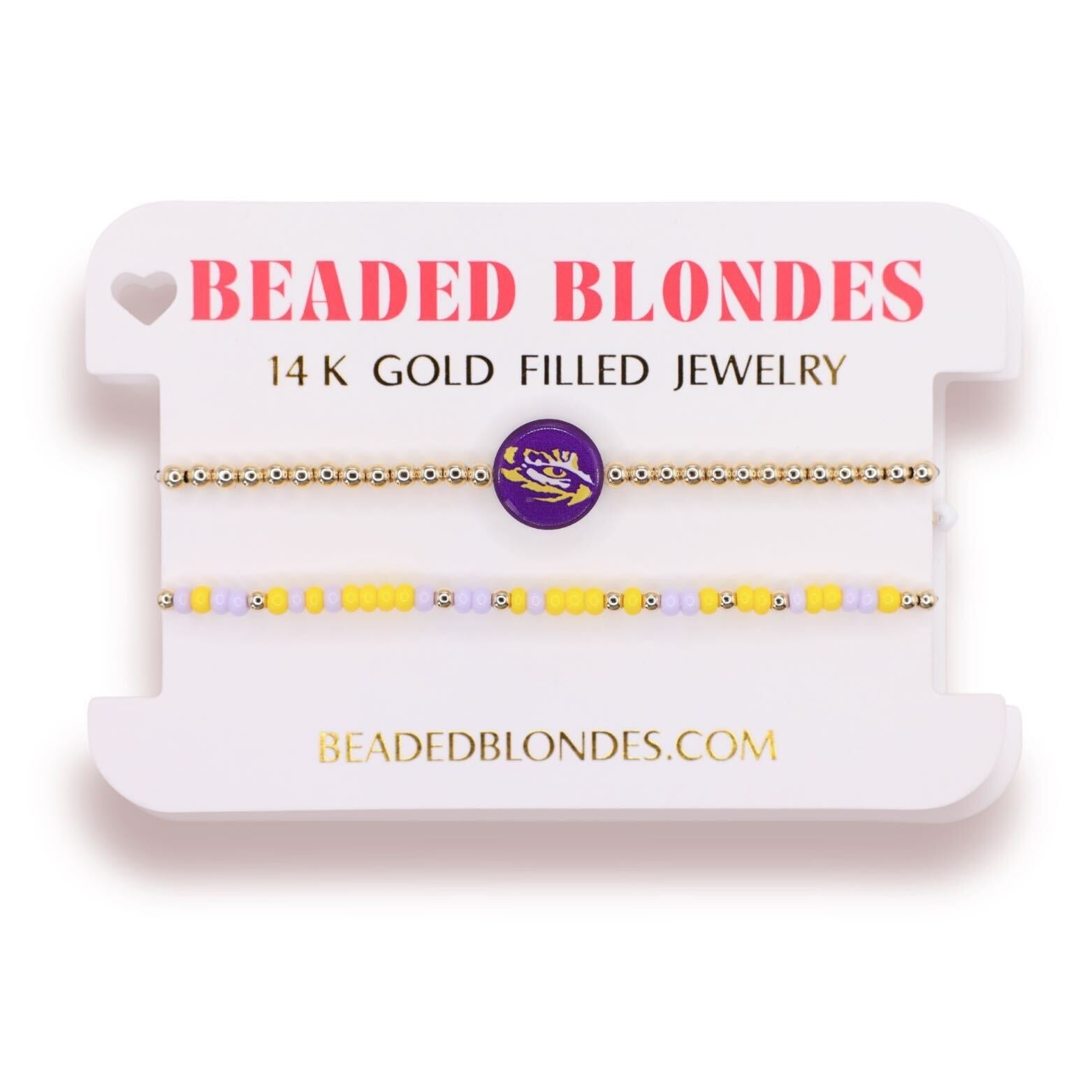 LSU Logo Flip + Sprinkle Bracelet Stack