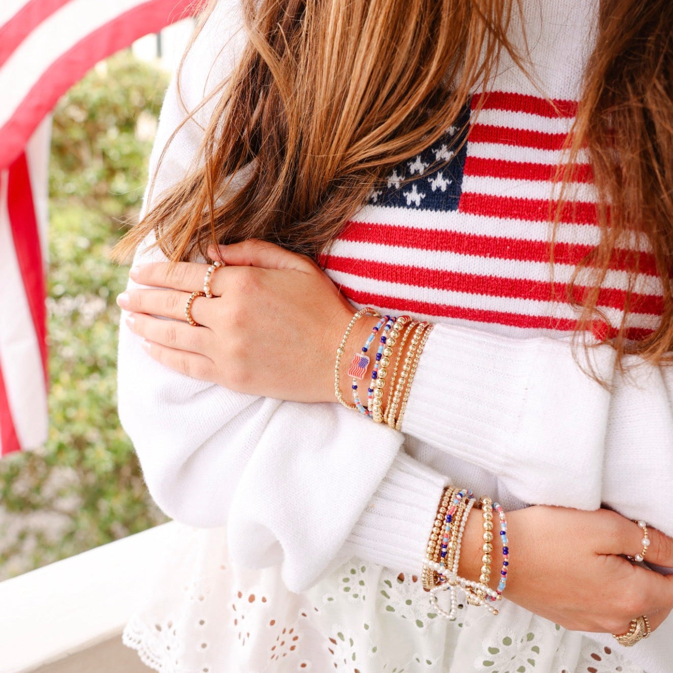 American Flag Bracelet on Color (Kids Size)