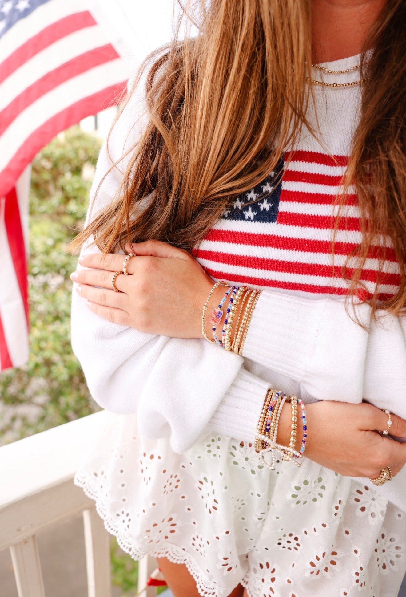 American Flag Bracelet on Color (Kids Size)