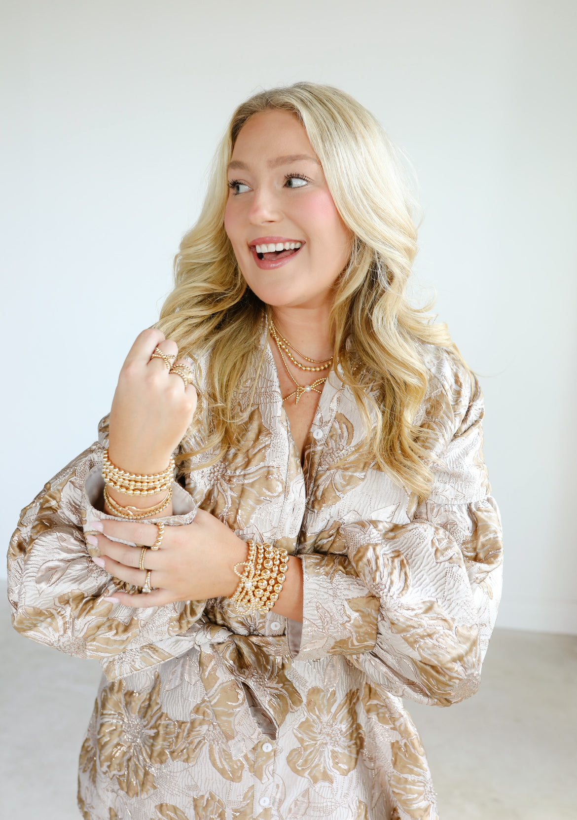 6MM Gold Beaded Necklace