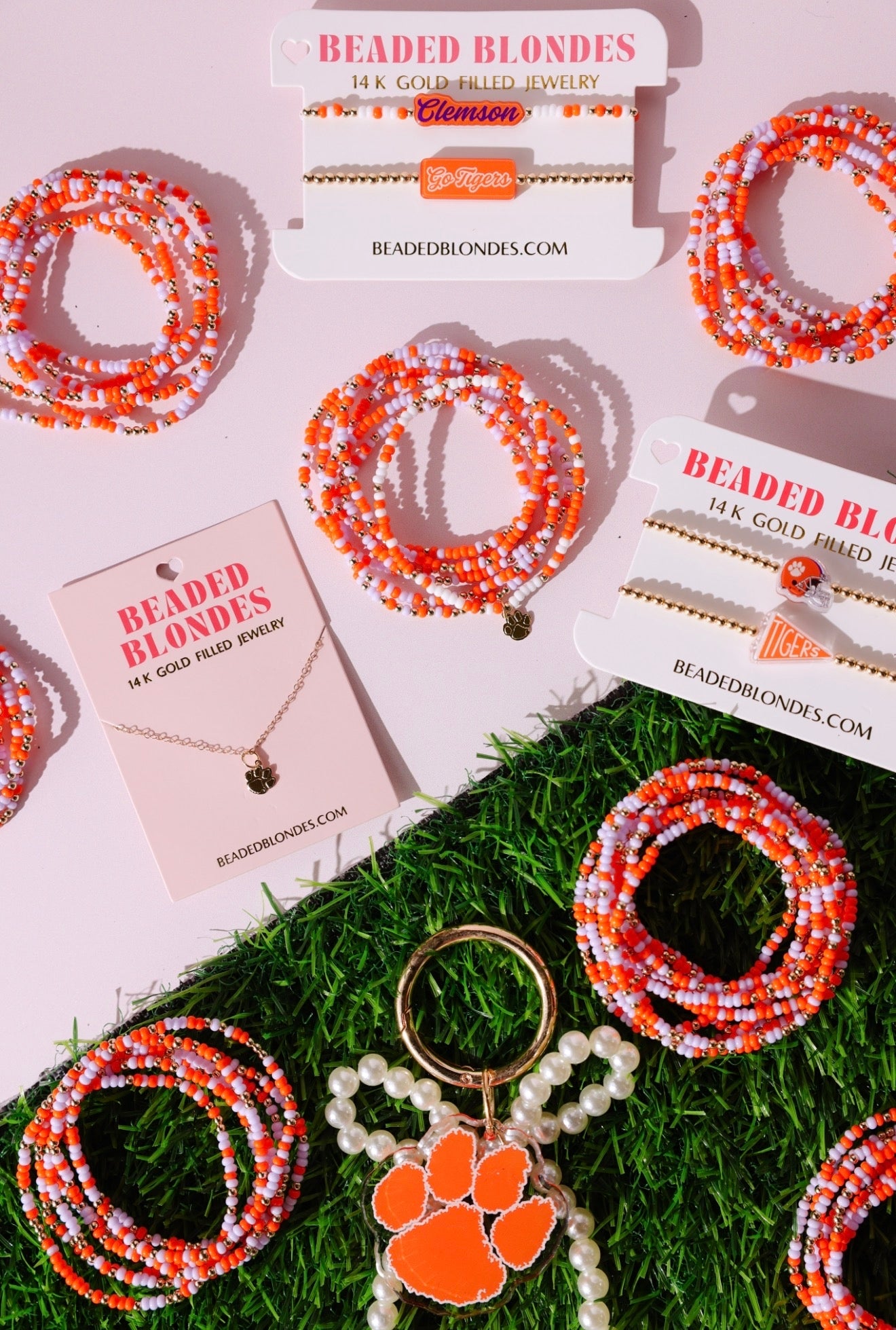 Orange and Lilac Sprinkle Bracelet