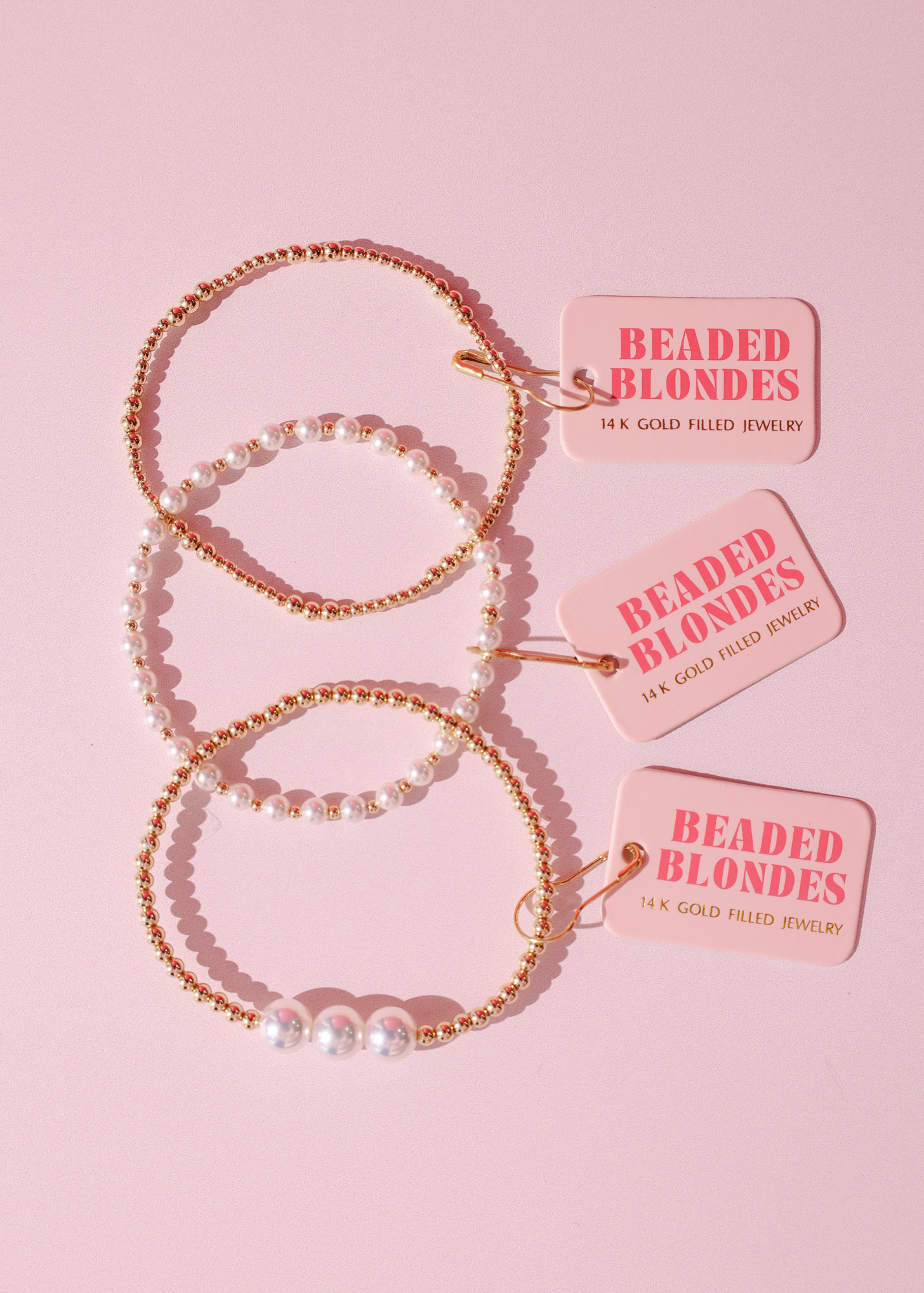 Stack of 3: Dainty ILY, Isla Pearl, Mini Luci Bracelet