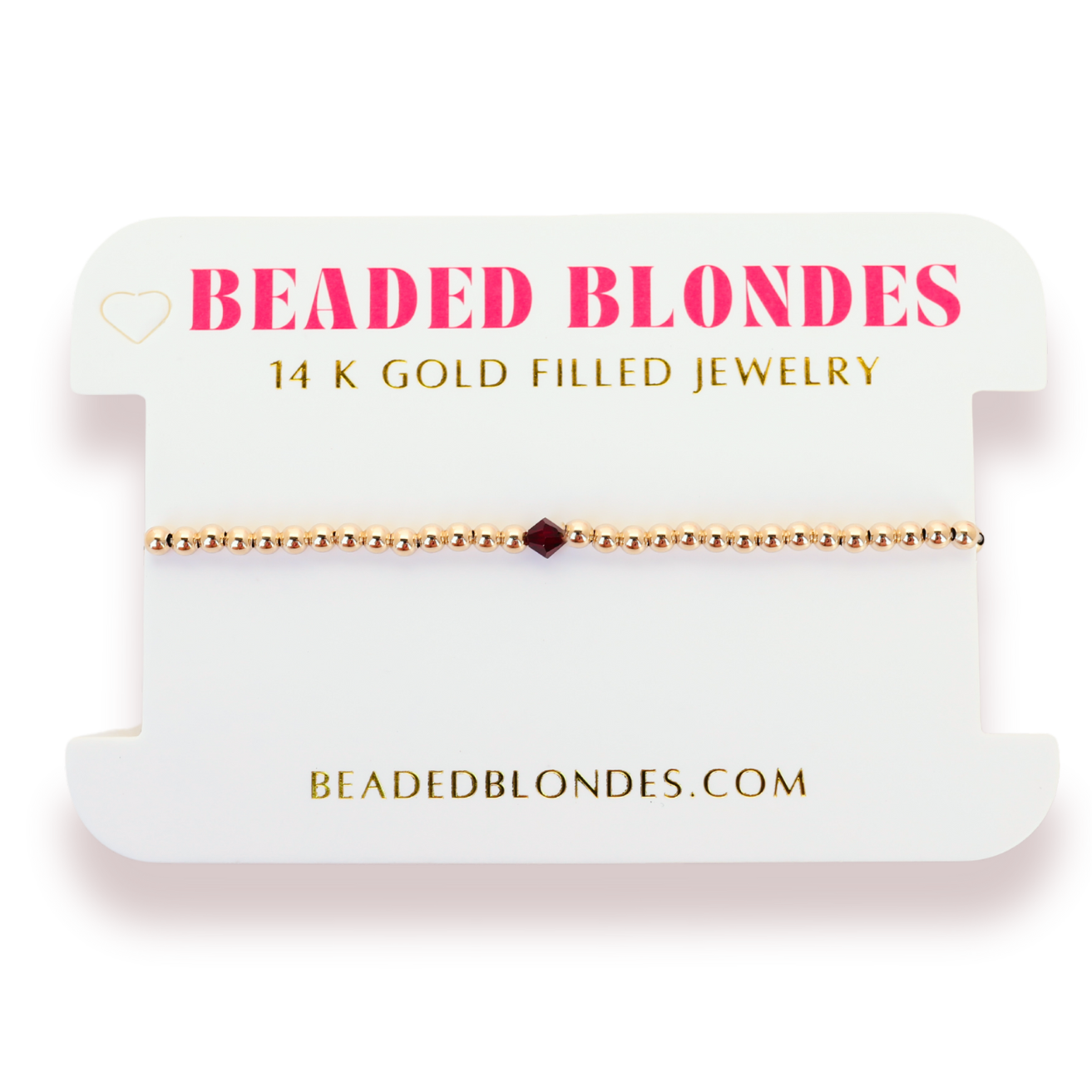 January Garnet Birthstone Bracelet
