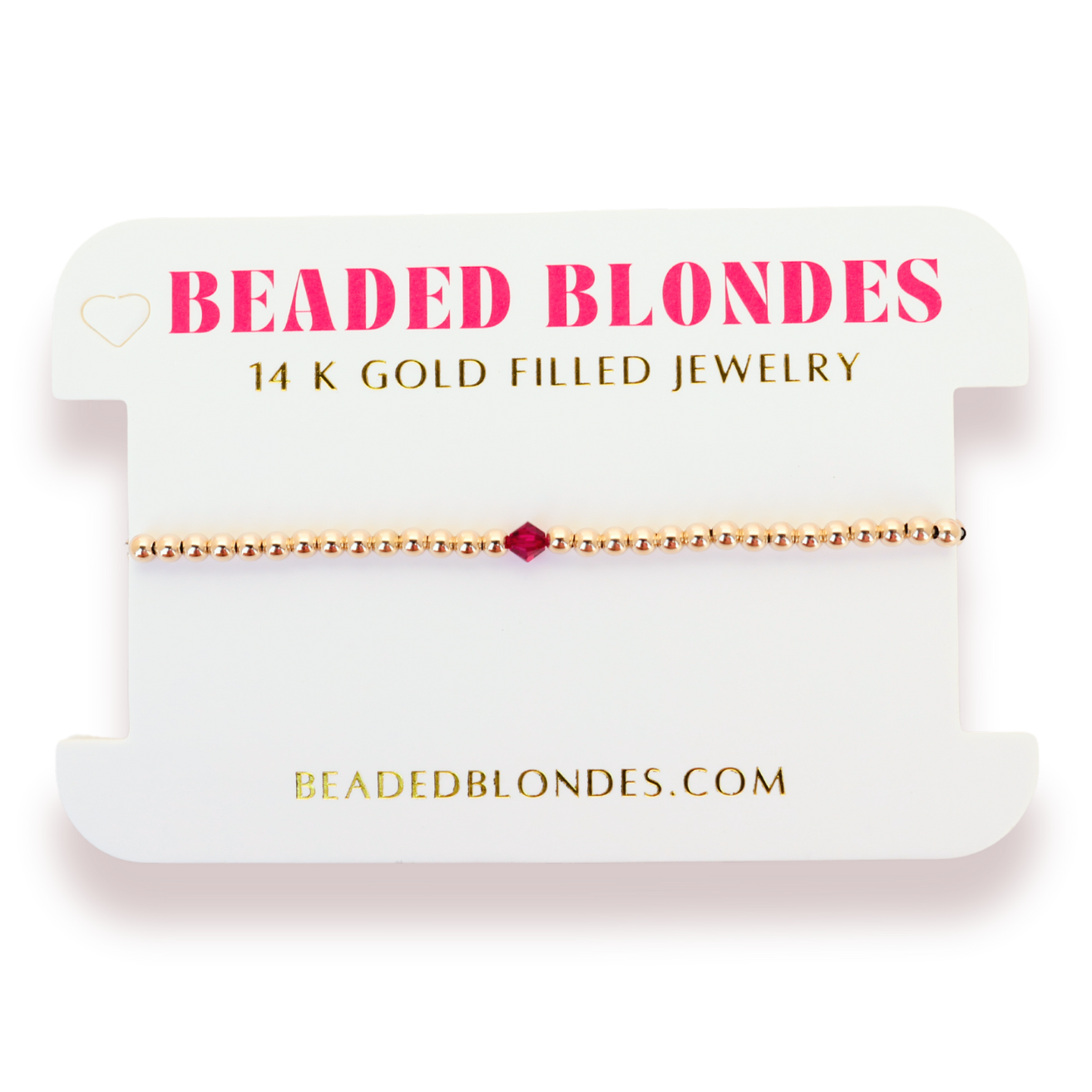 July Ruby Birthstone Bracelet