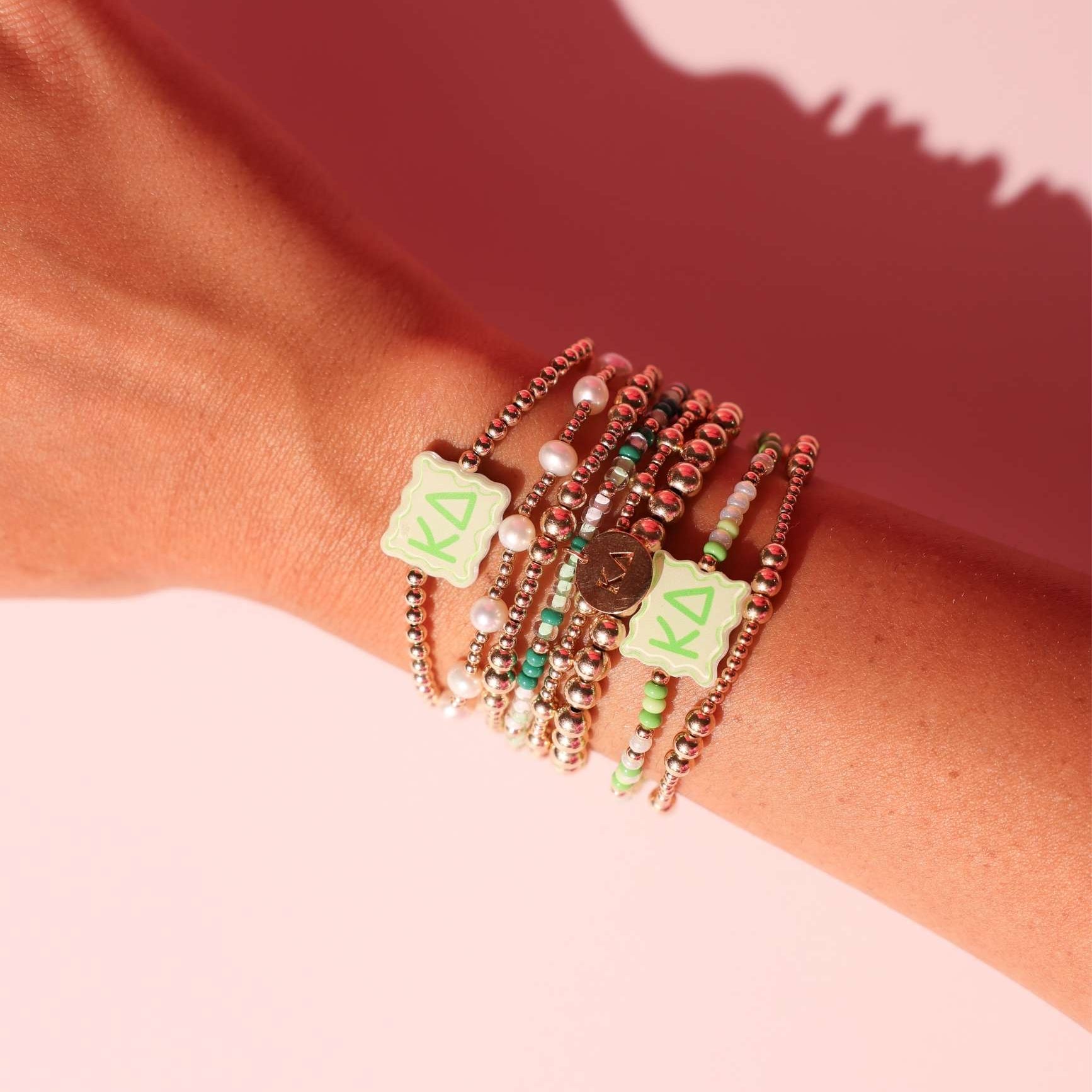 Kappa Delta Block Bracelet on Color