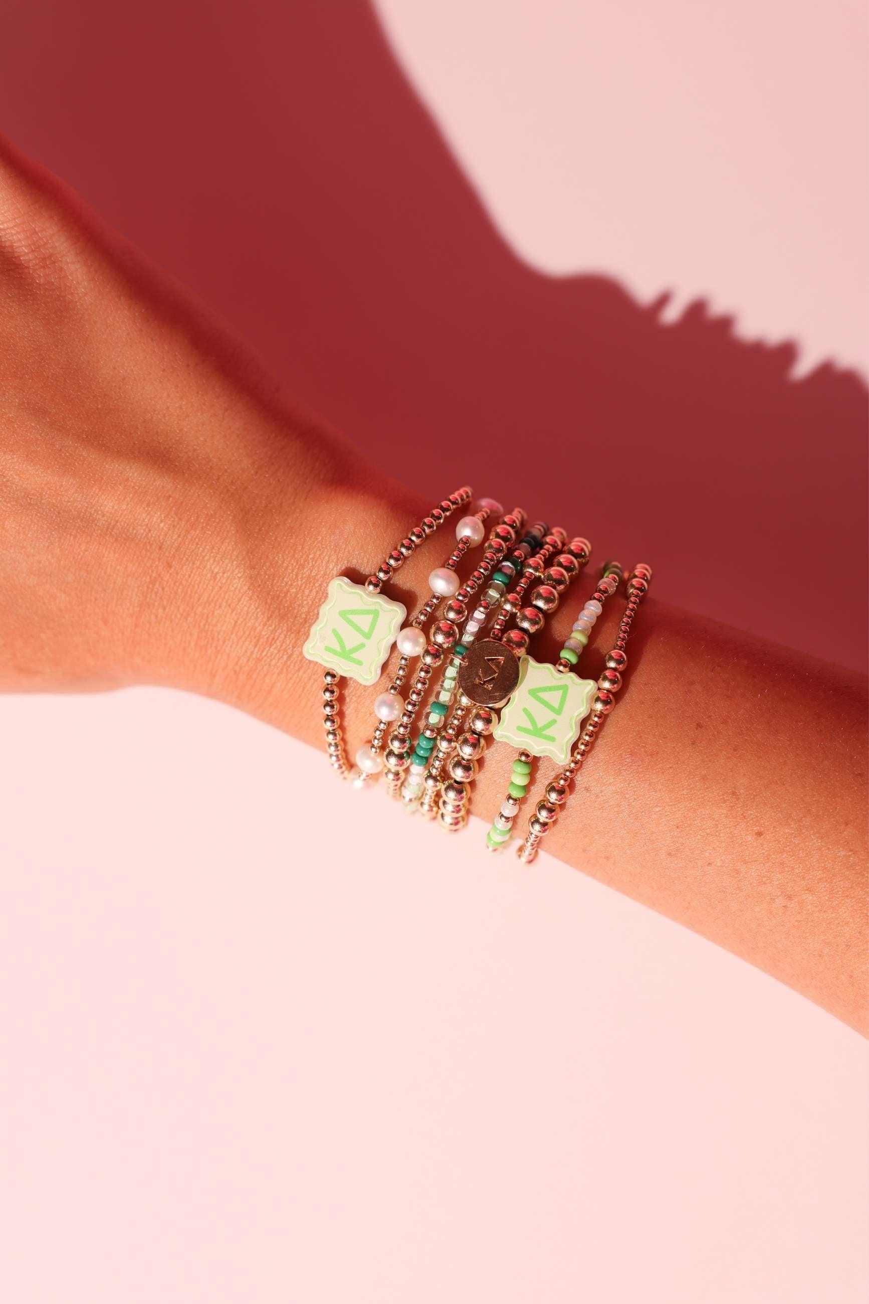 Kappa Delta Block Bracelet on Gold