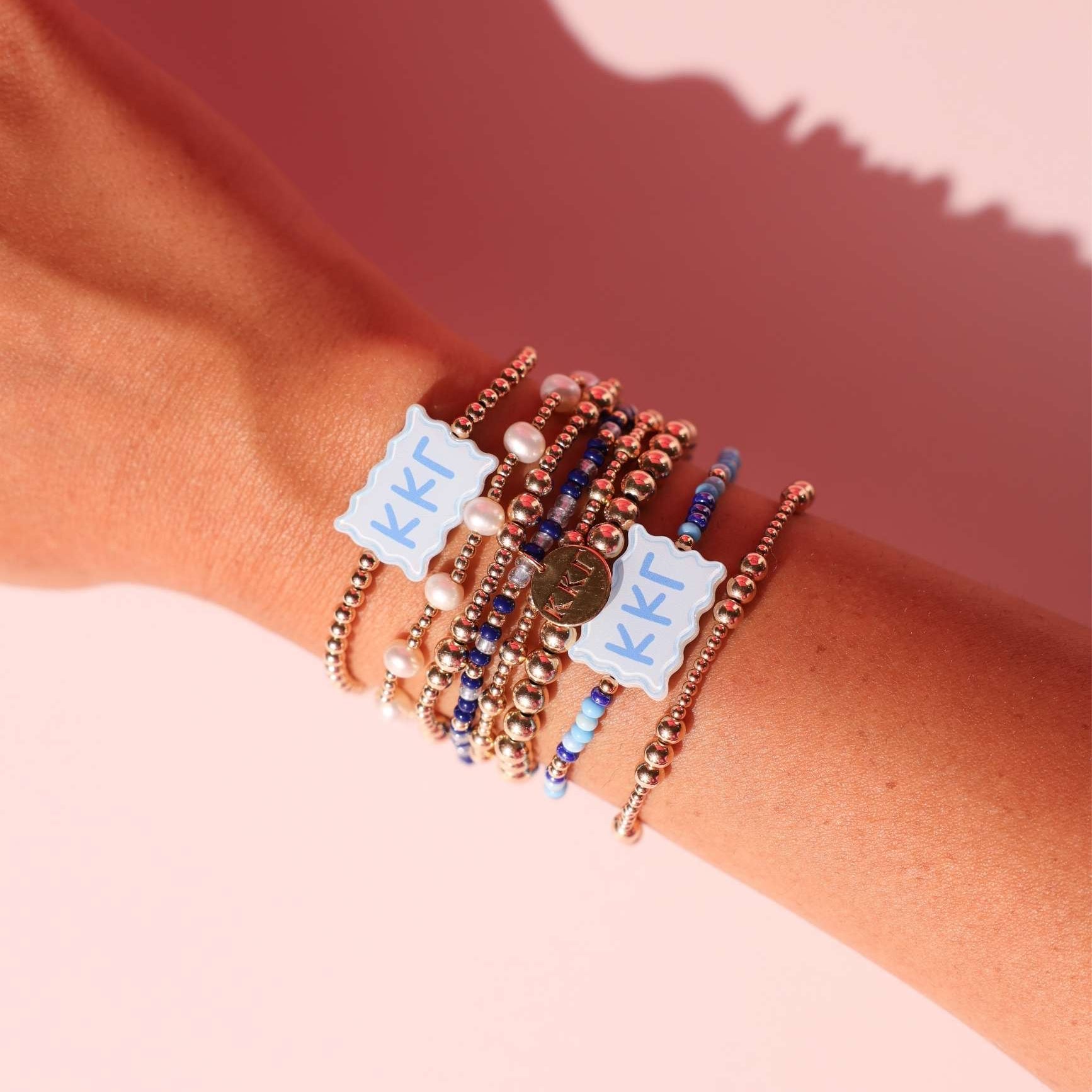 Kappa Kappa Gamma Block Bracelet on Color