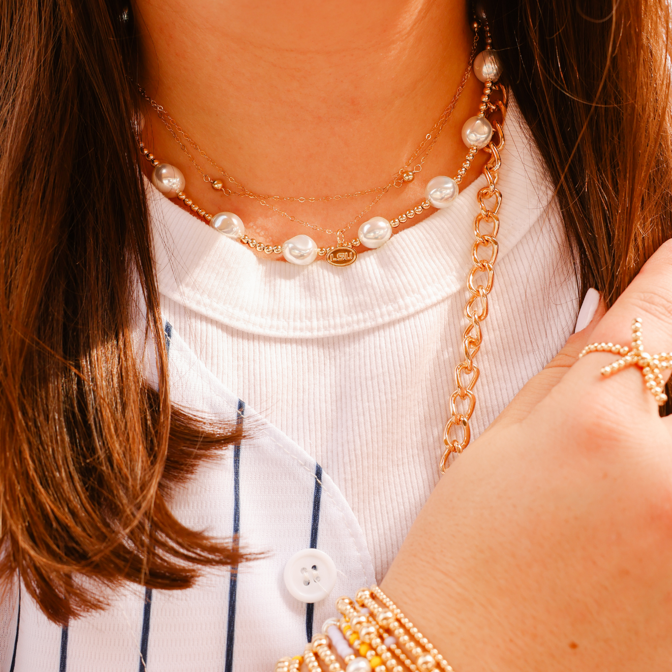 LSU Logo Charm Necklace