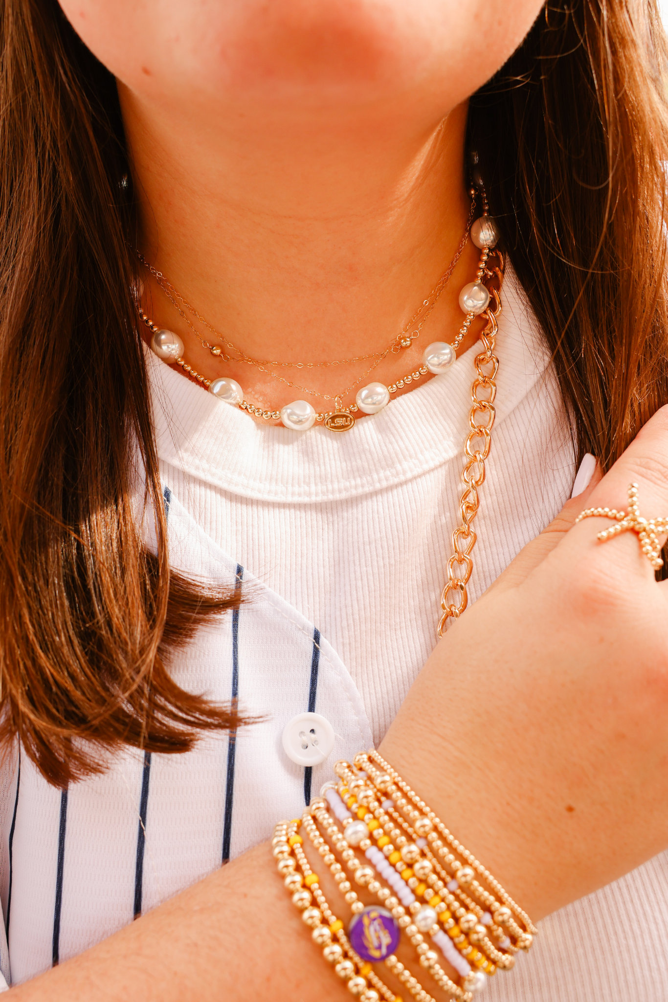 LSU Logo Charm Necklace