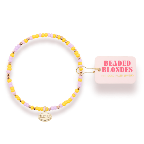 LSU Logo Charm Bracelet on Color