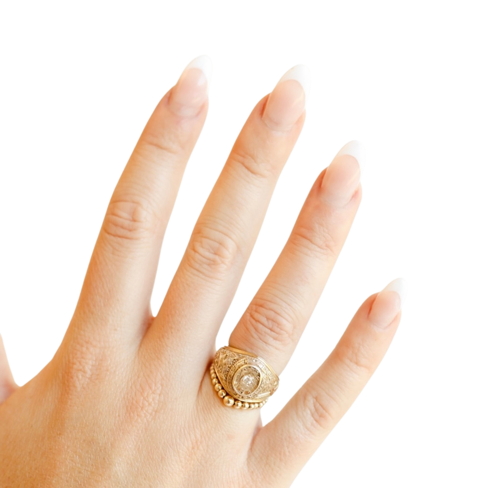 Lexi Gold Cascade Beaded Band Ring