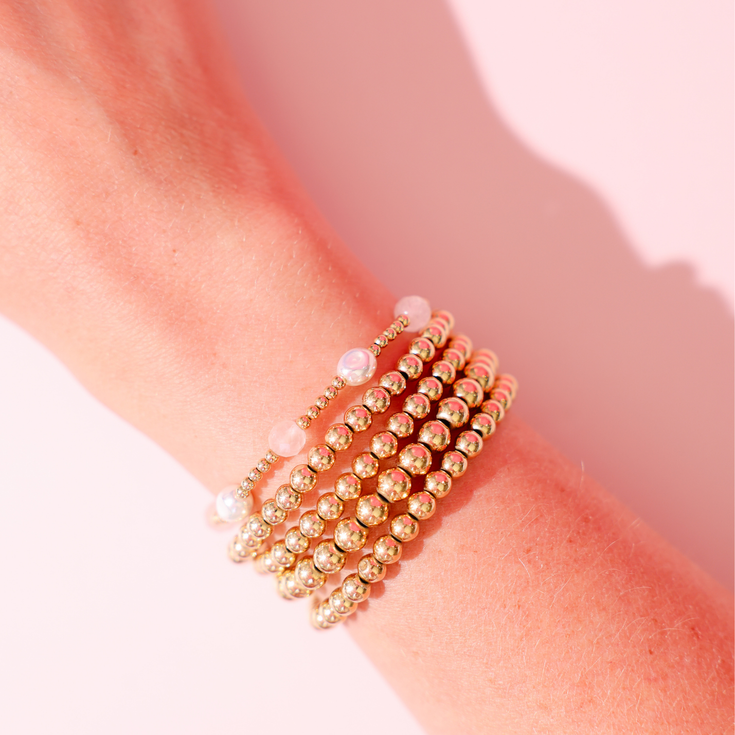 Light Pink Maggie Gemstone Bracelet