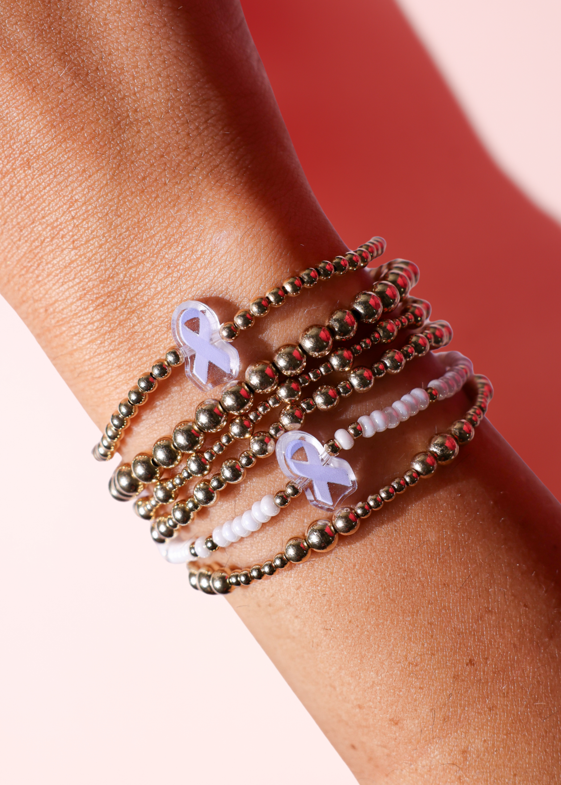 Lilac Cancer Awareness Ribbon Bracelet