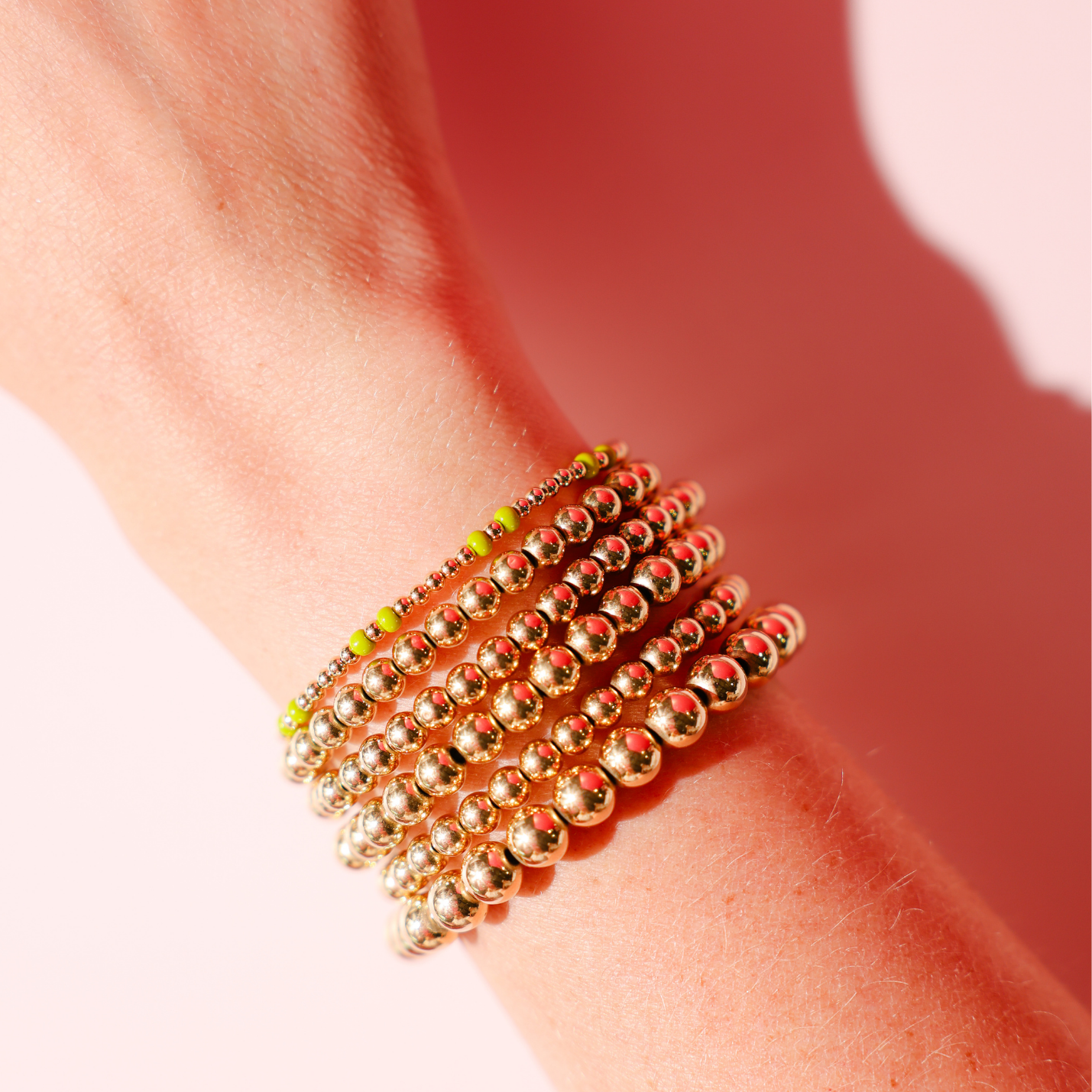 Lime Green Hazel Bracelet in Gold