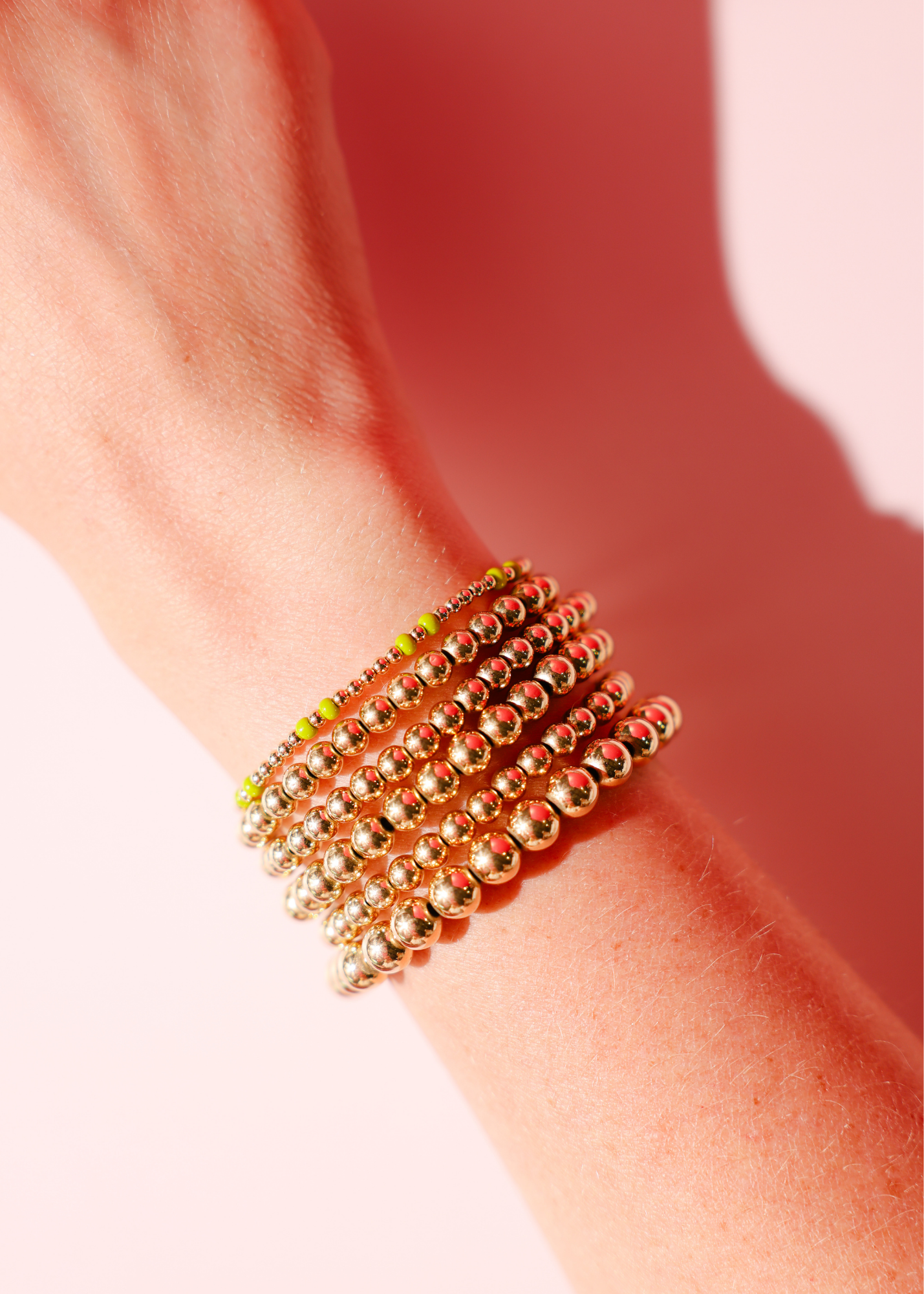Lime Green Hazel Bracelet in Gold