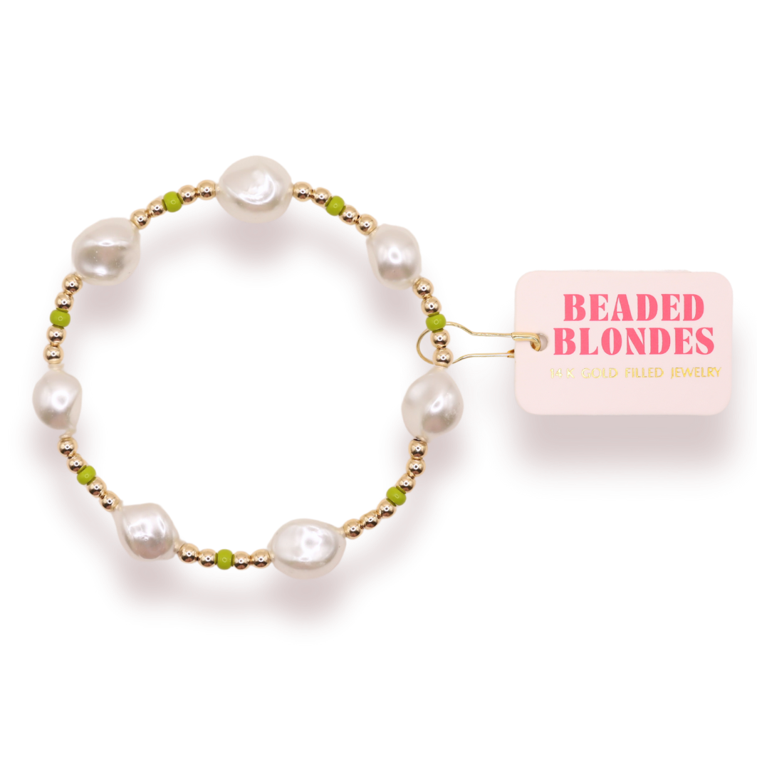 Lime Green Sadie Pearl Bracelet