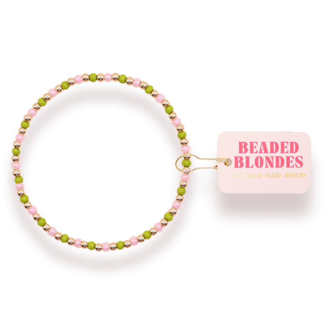 Lime Green and Light Pink Demi Bracelet (Kids Size)