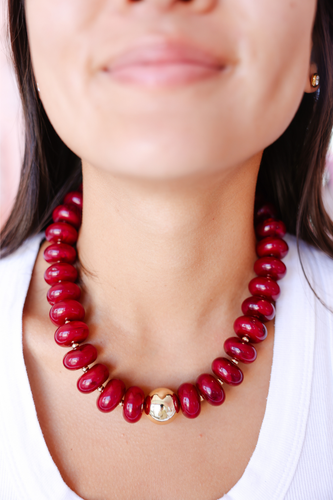 Maroon Gumball Necklace