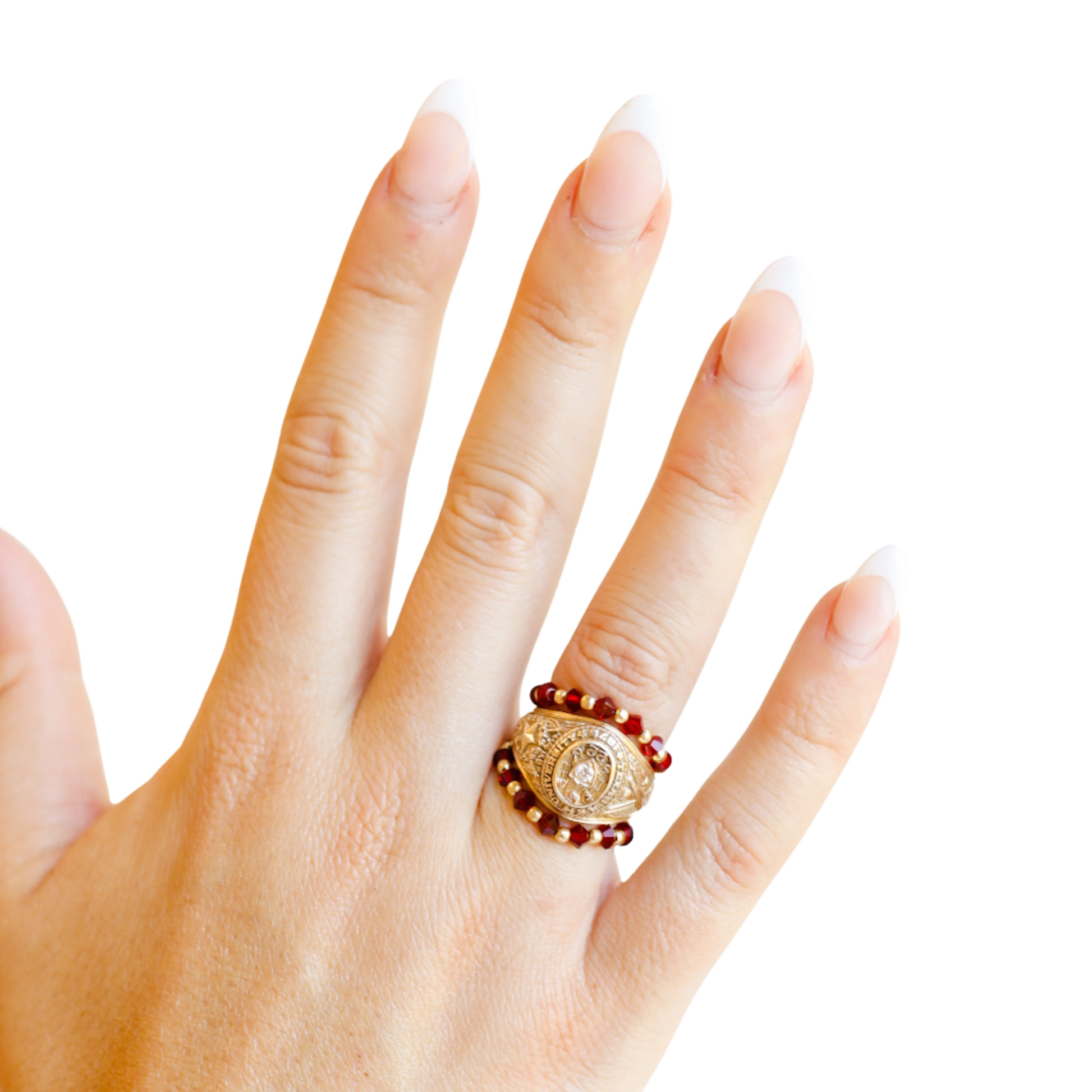 Maroon Swarovski Ring