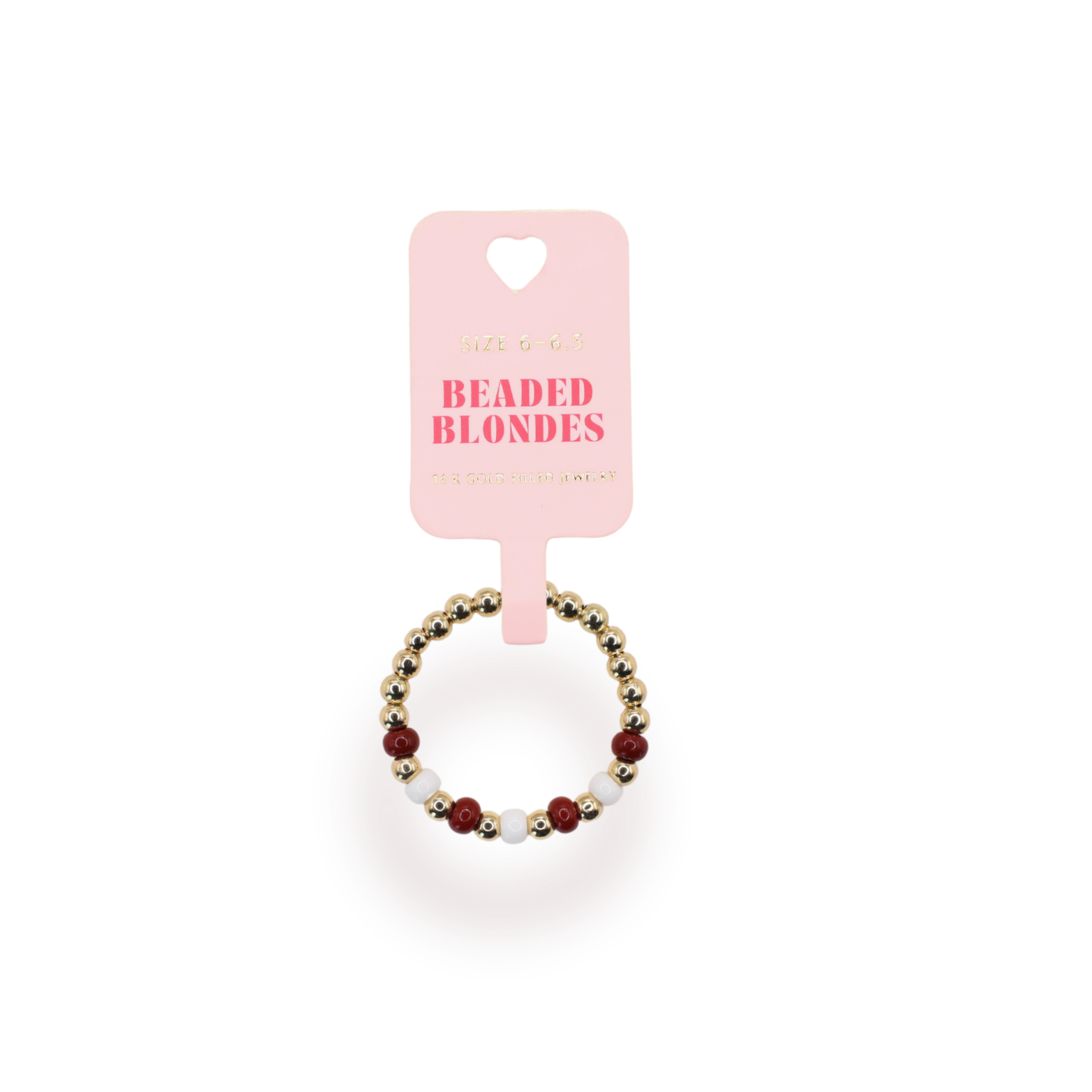The Poppi Ring in Maroon & White