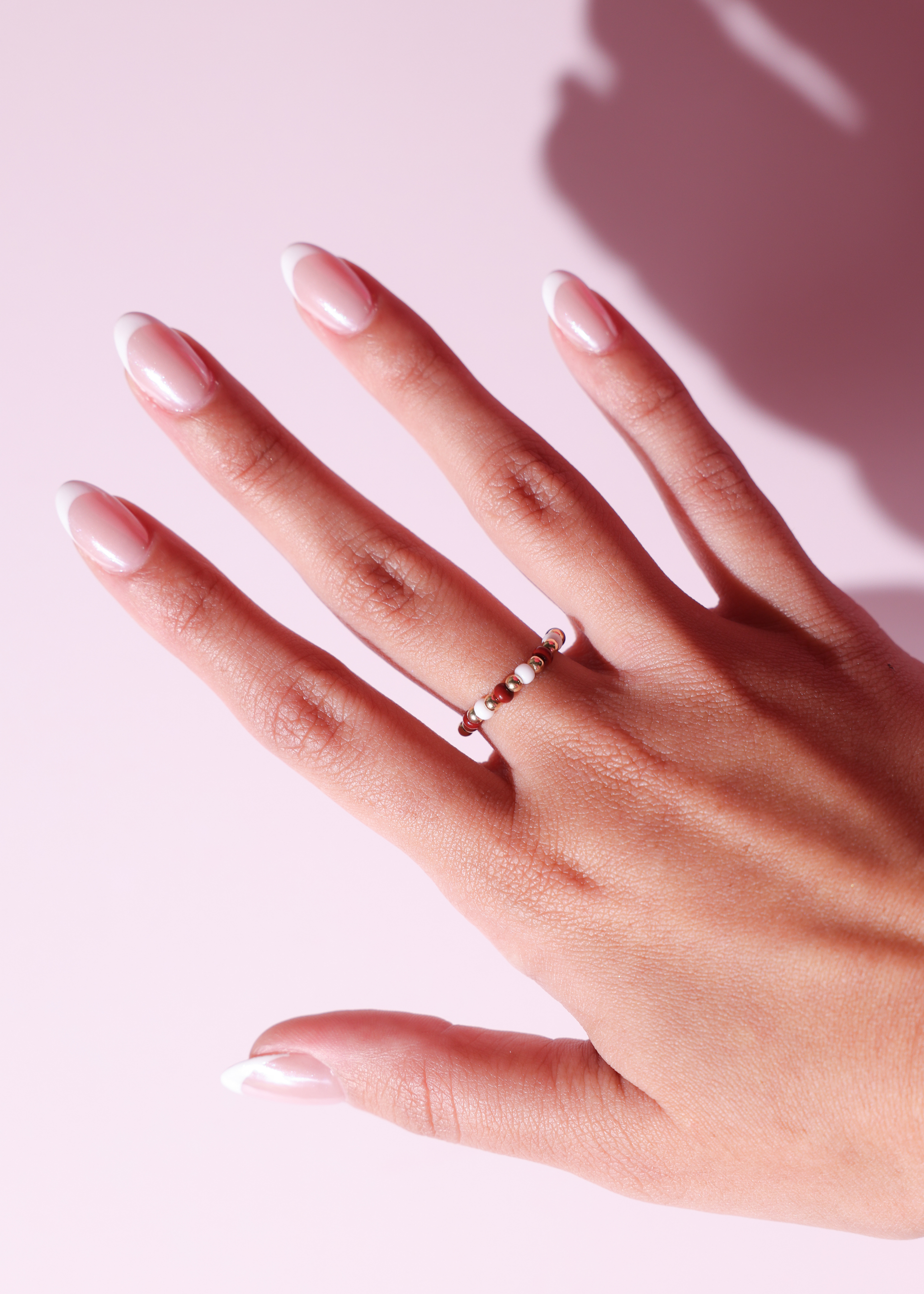 The Poppi Ring in Maroon & White