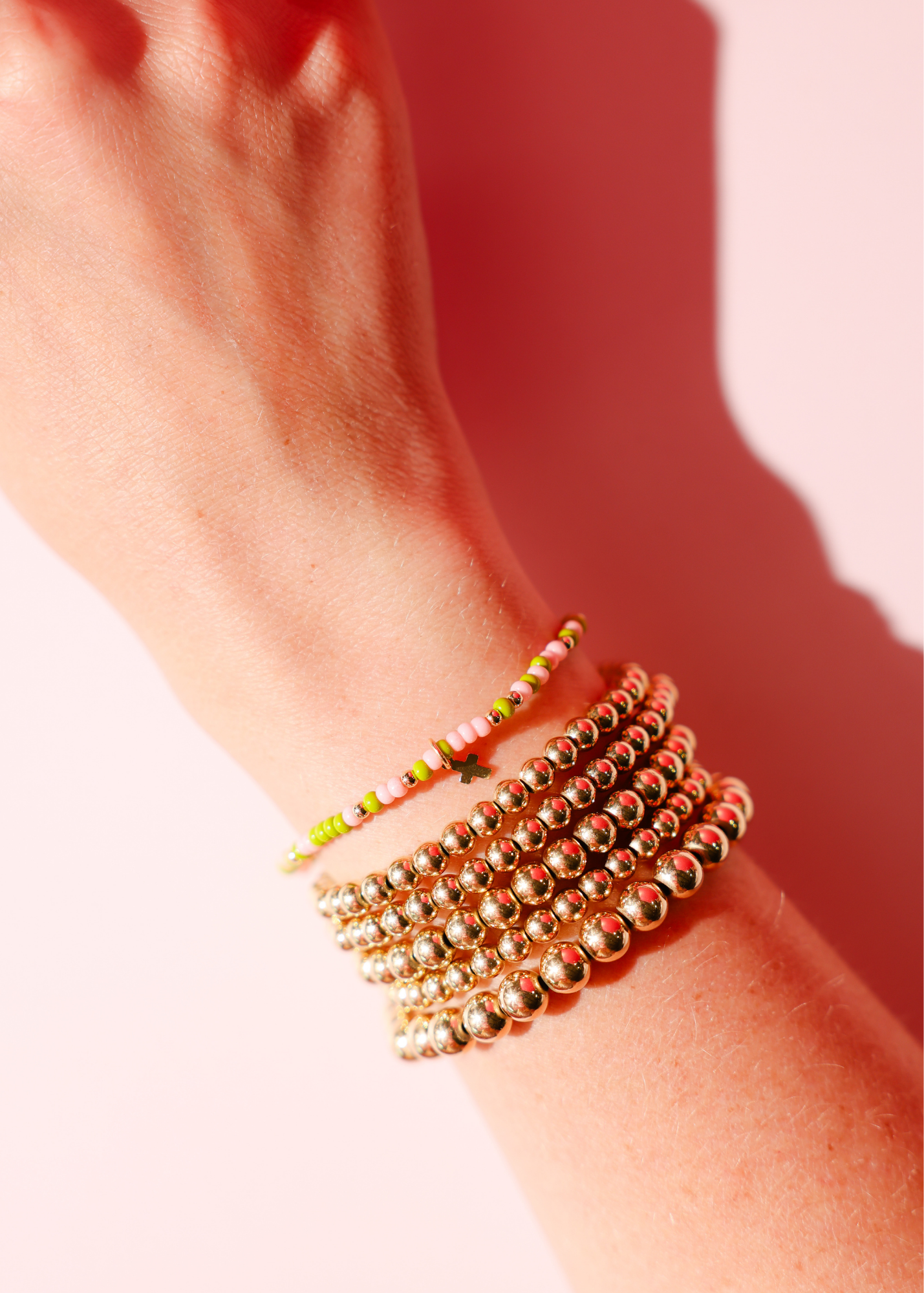 Mini Cross Charm on Palm Beach Sprinkle Bracelet