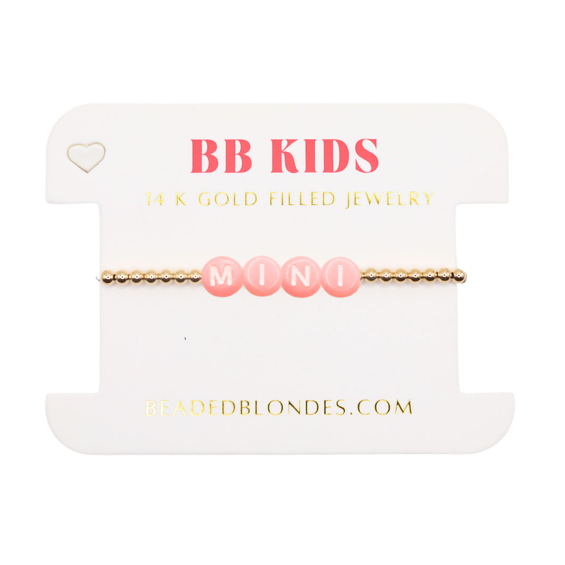 Custom Pink Pastel Letter Bracelet (Kids Size)