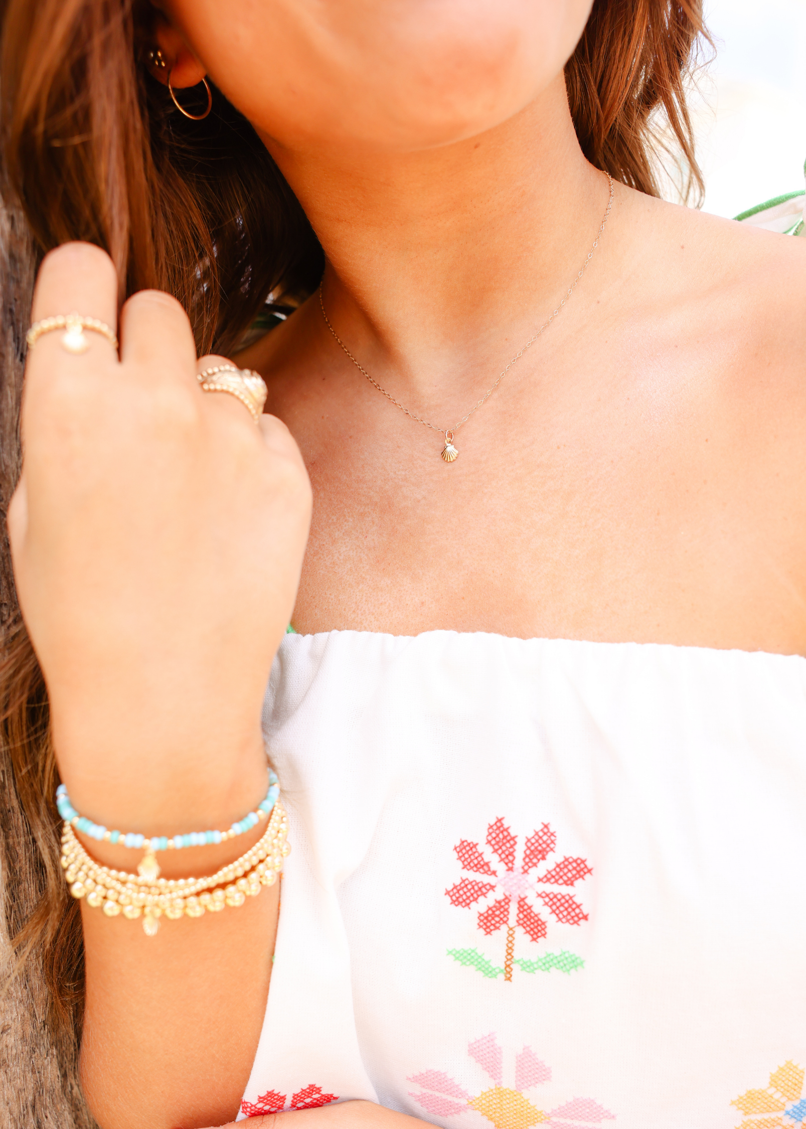 Mini Shell Charm on Chain Necklace