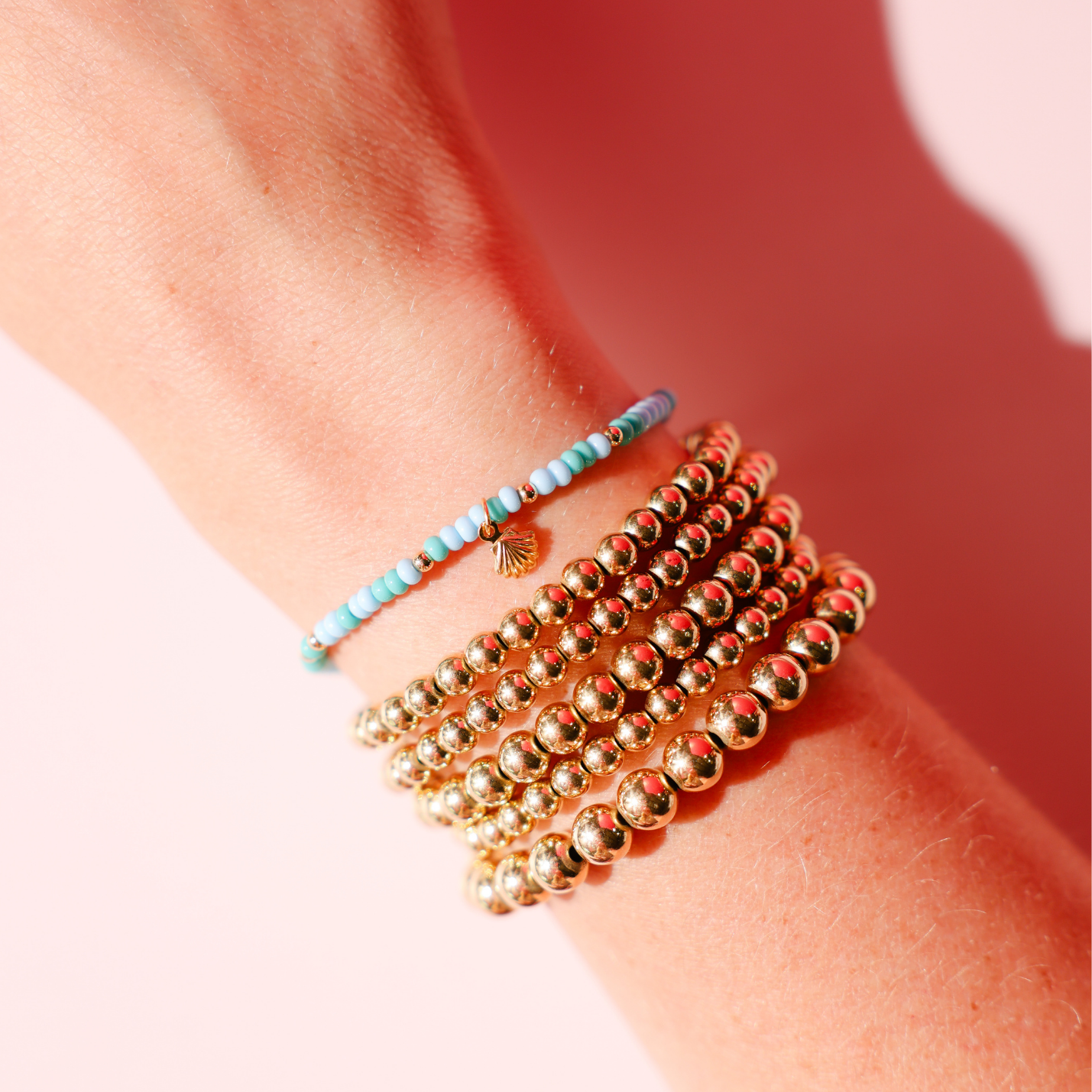Mini Shell Charm on Poolside Sprinkle Bracelet