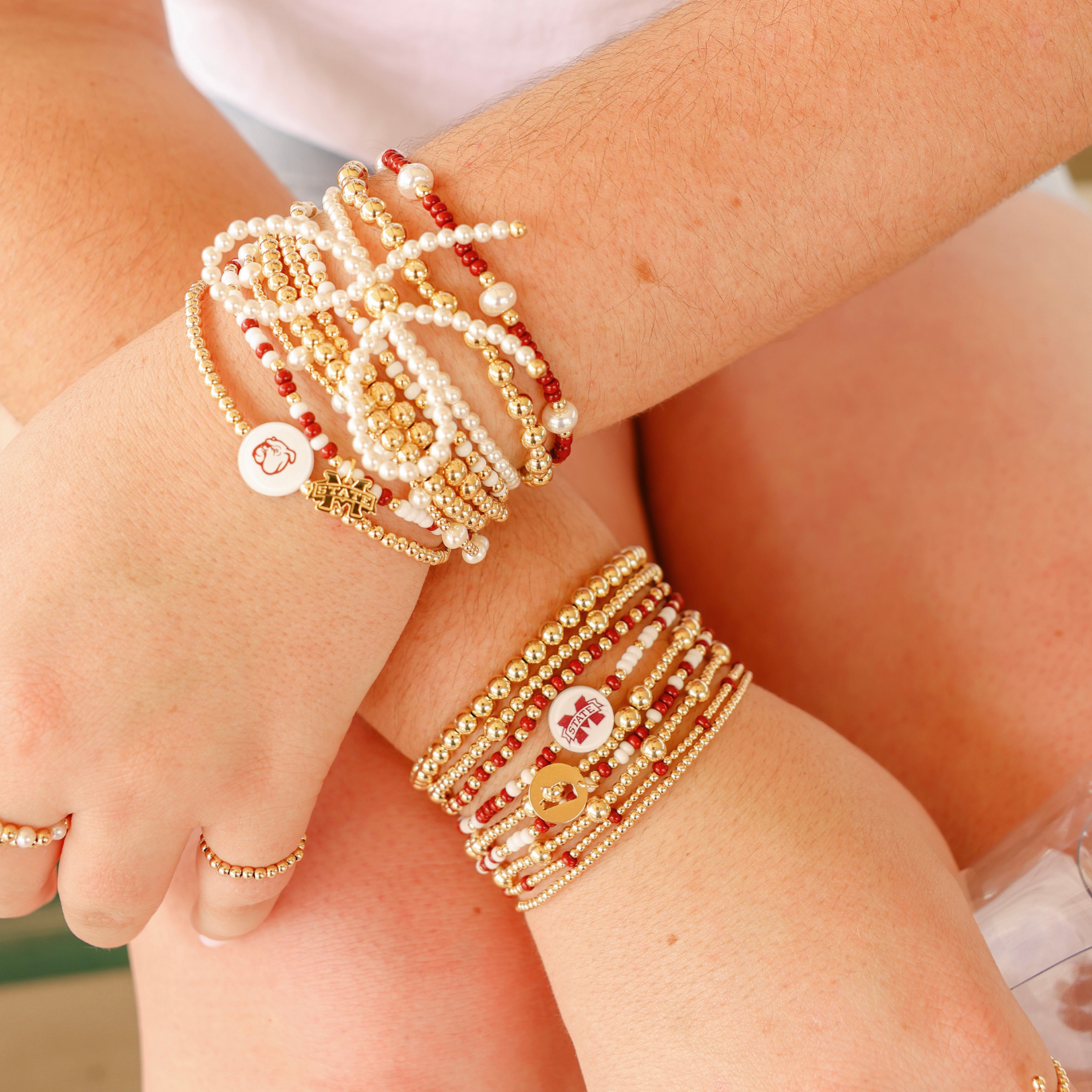 Mississippi State Logo Charm Bracelet on Color