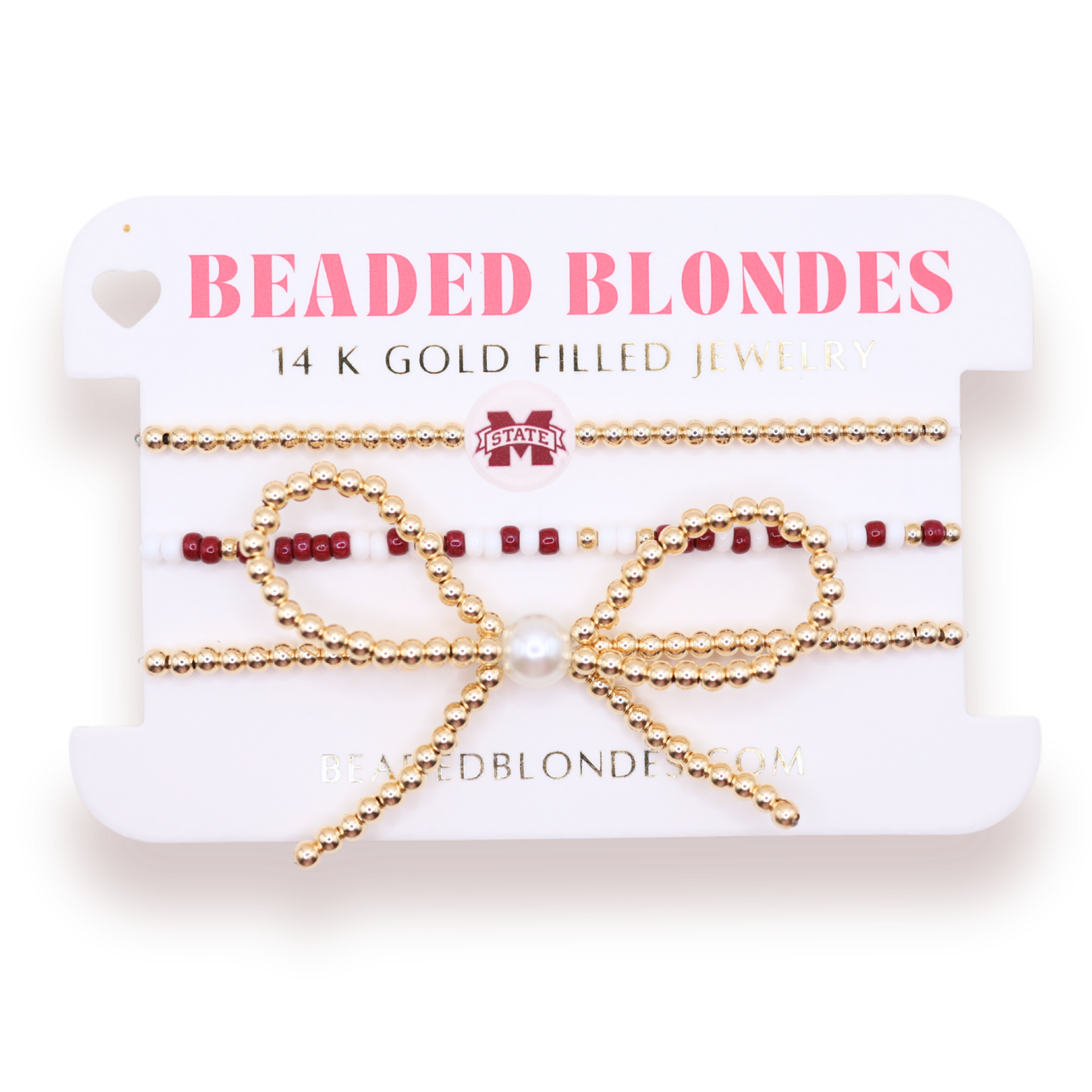 Miss State/ Bulldogs Logo Bow Stack of 3