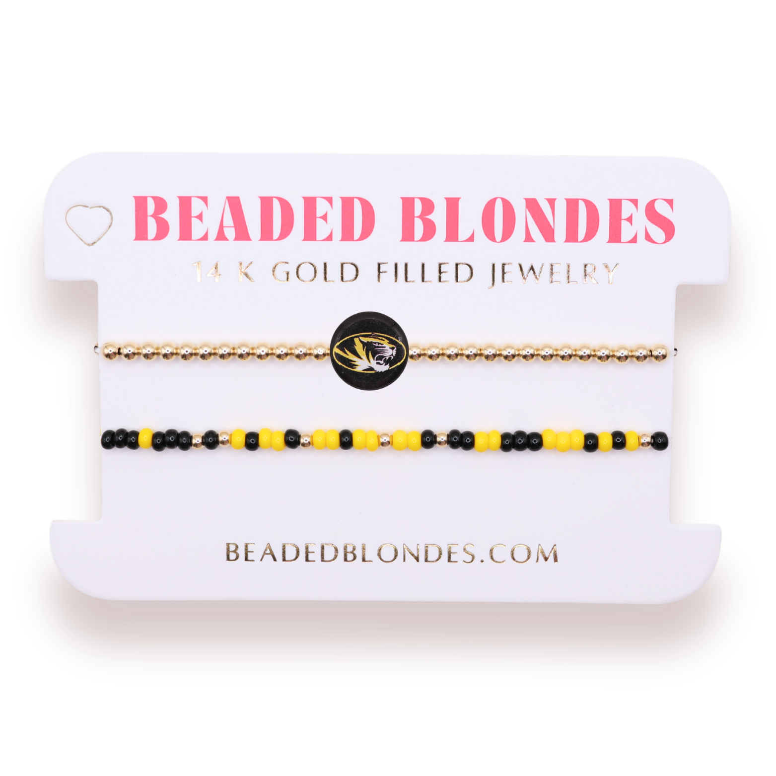 Mizzou/ Tigers + Sprinkle Logo Bracelet Stack of 2