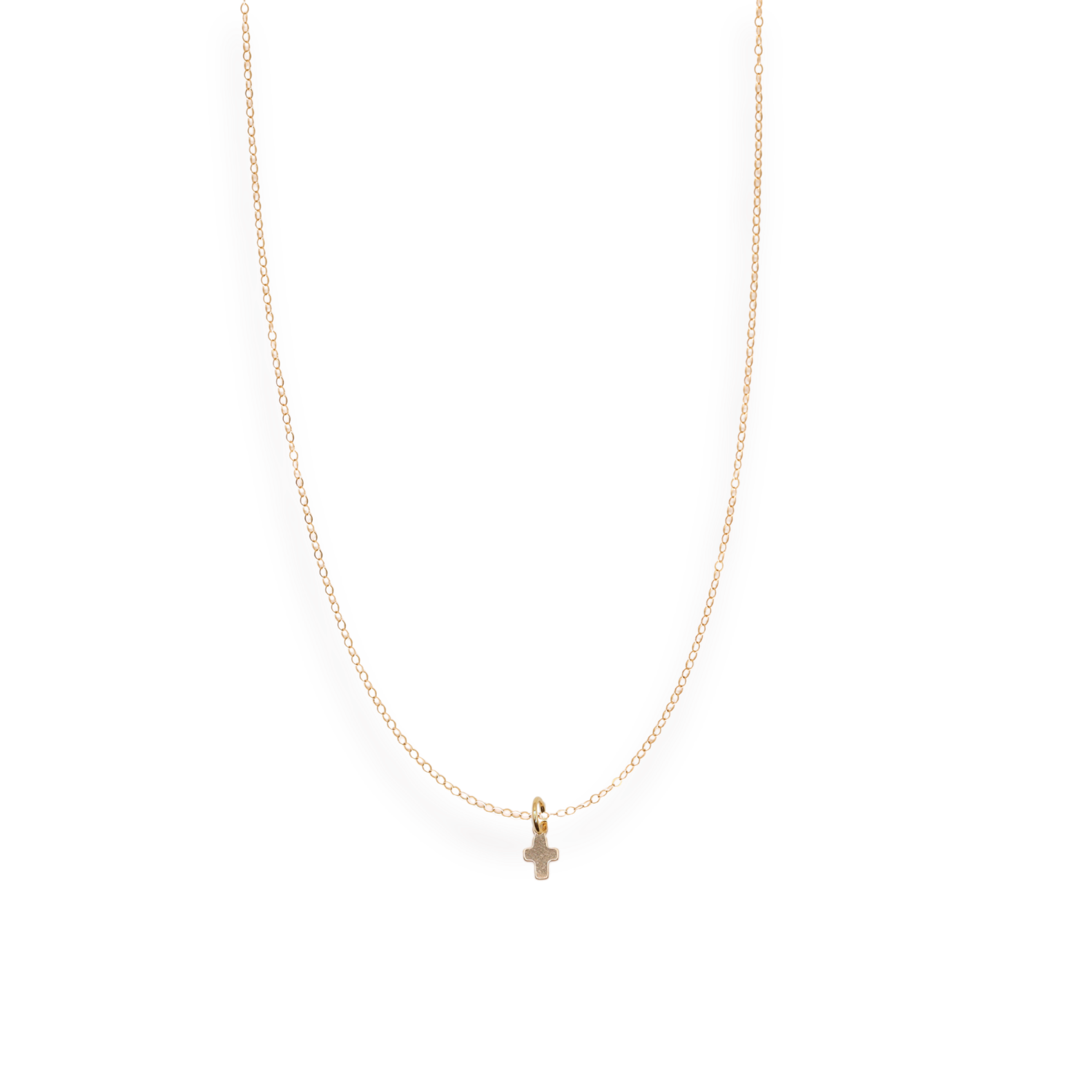 Mini Cross Charm on Chain Necklace