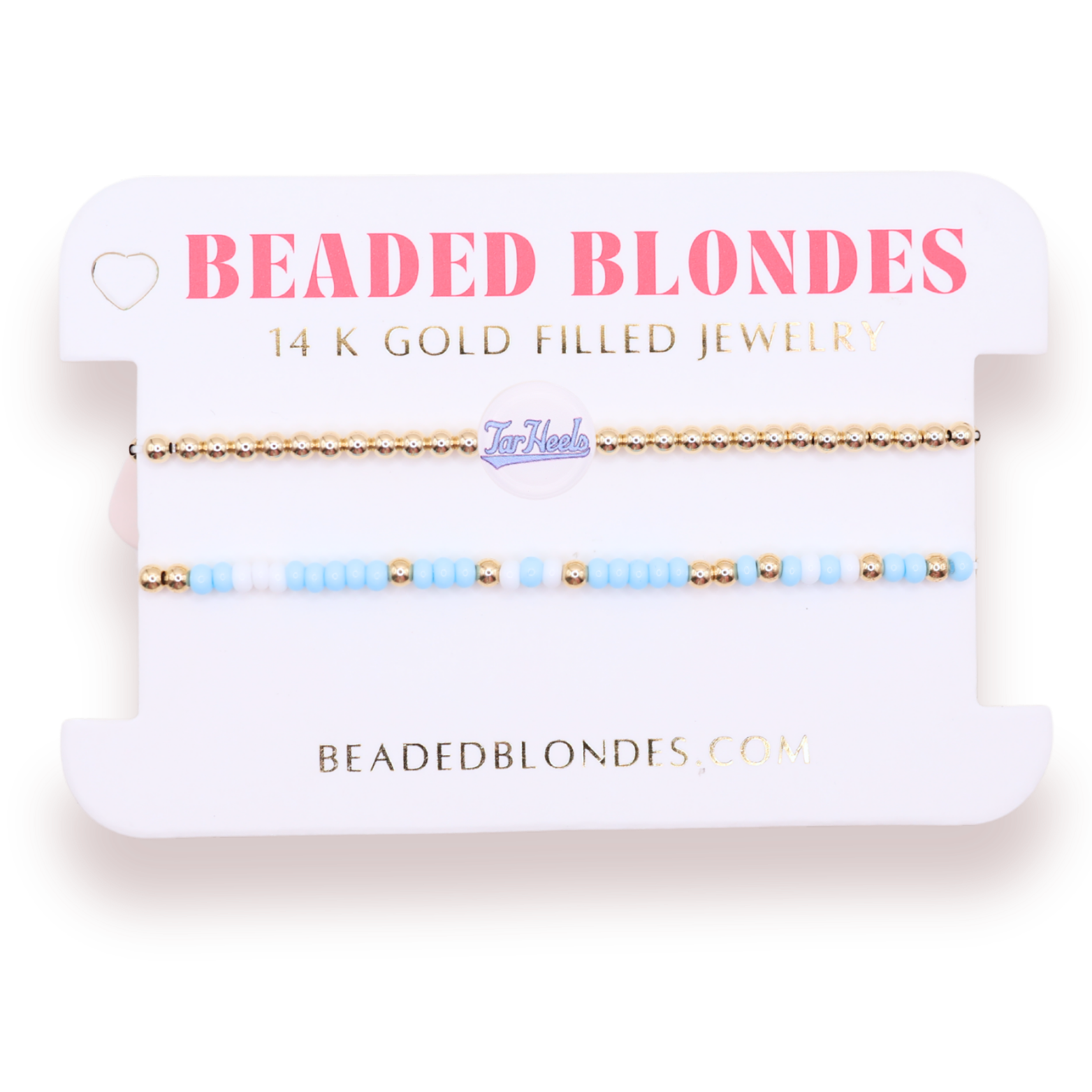 North Carolina/ Tar Heels + Sprinkle Bracelet Stack of 2