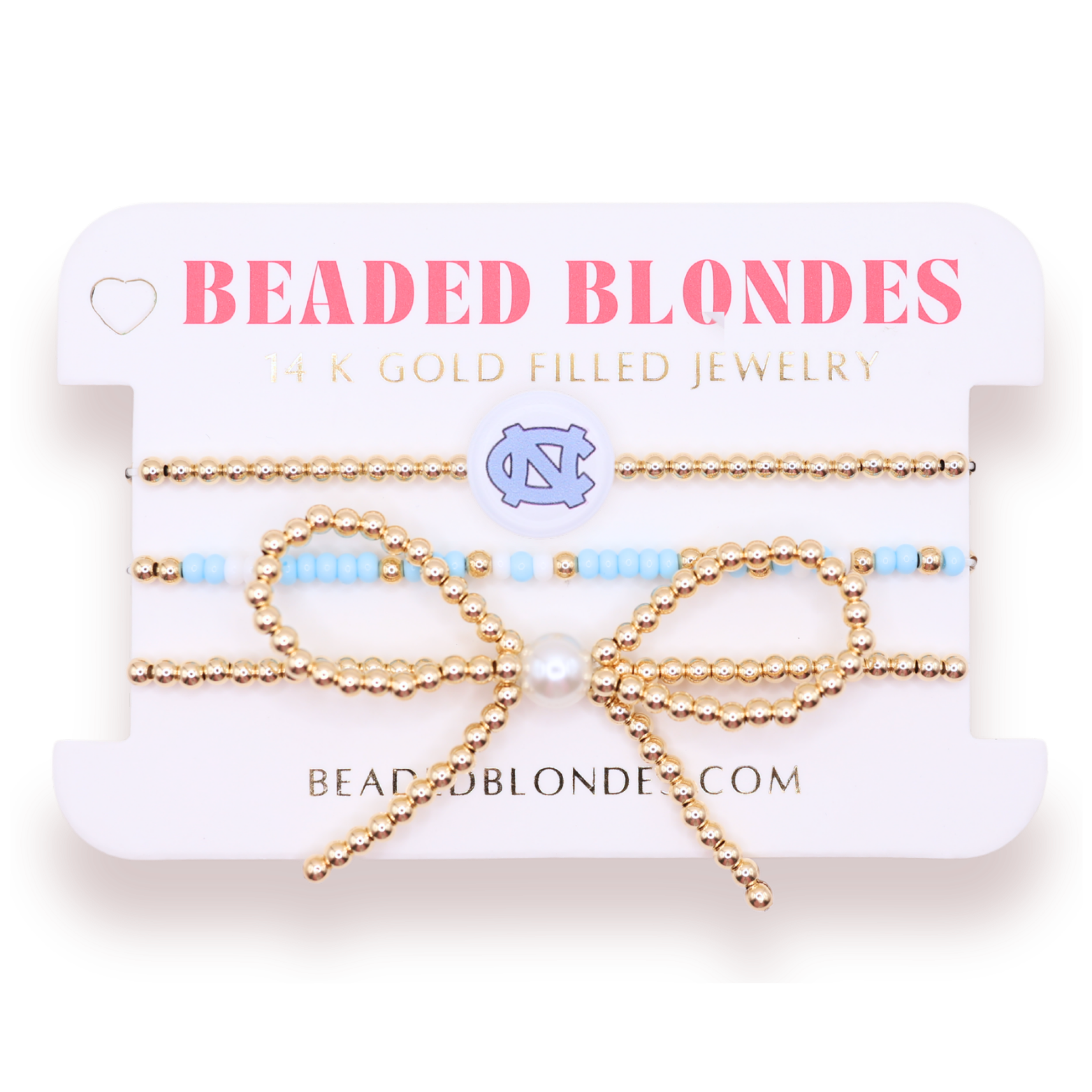 North Carolina/ Tar Heels Logo Bow Stack of 3