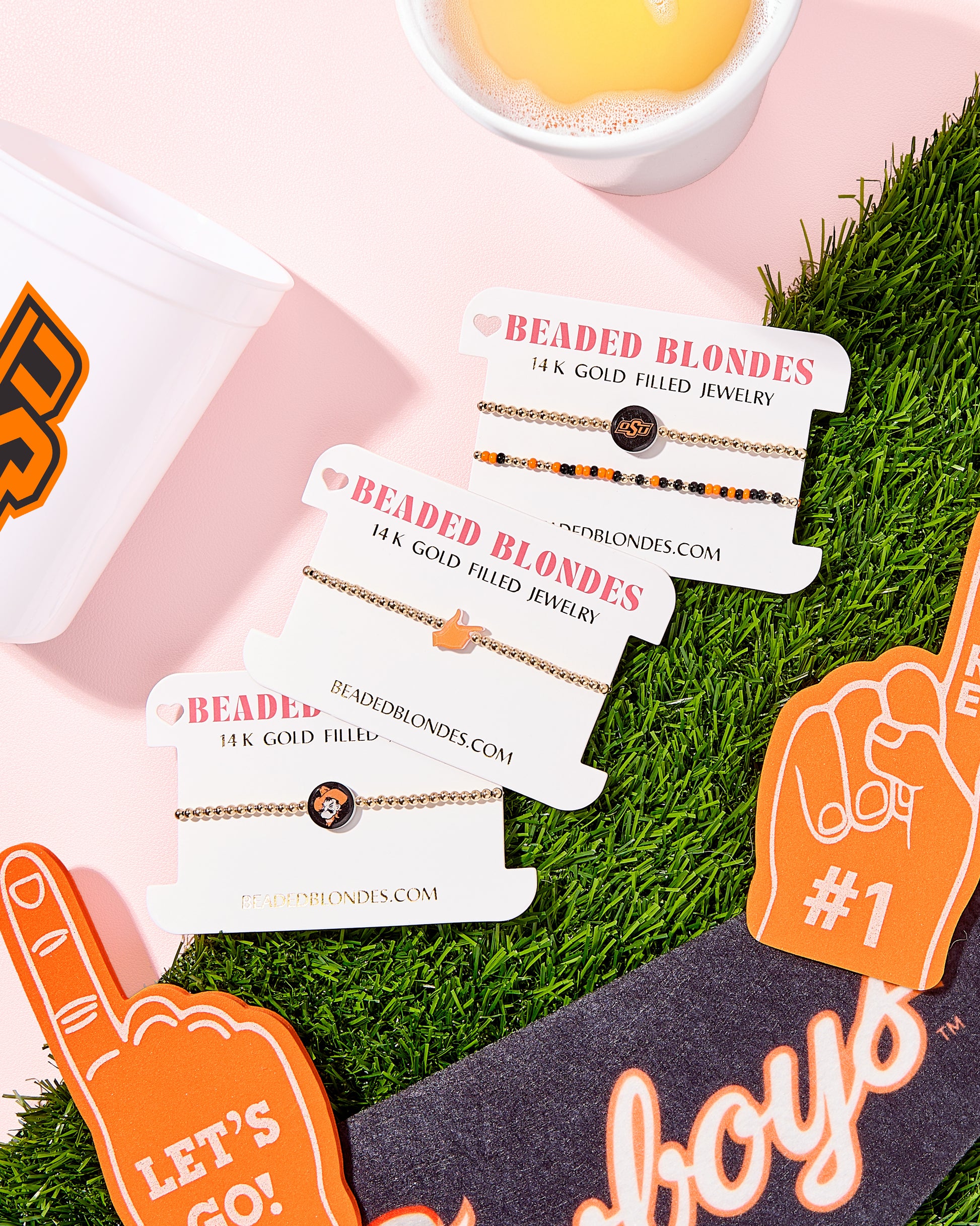 OSU/Pokes + Sprinkle Logo Bracelet Stack of 2